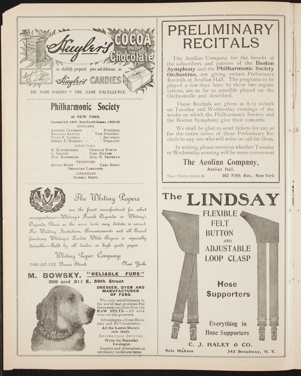 New York Symphony Orchestra, February 4, 1906, program page 6