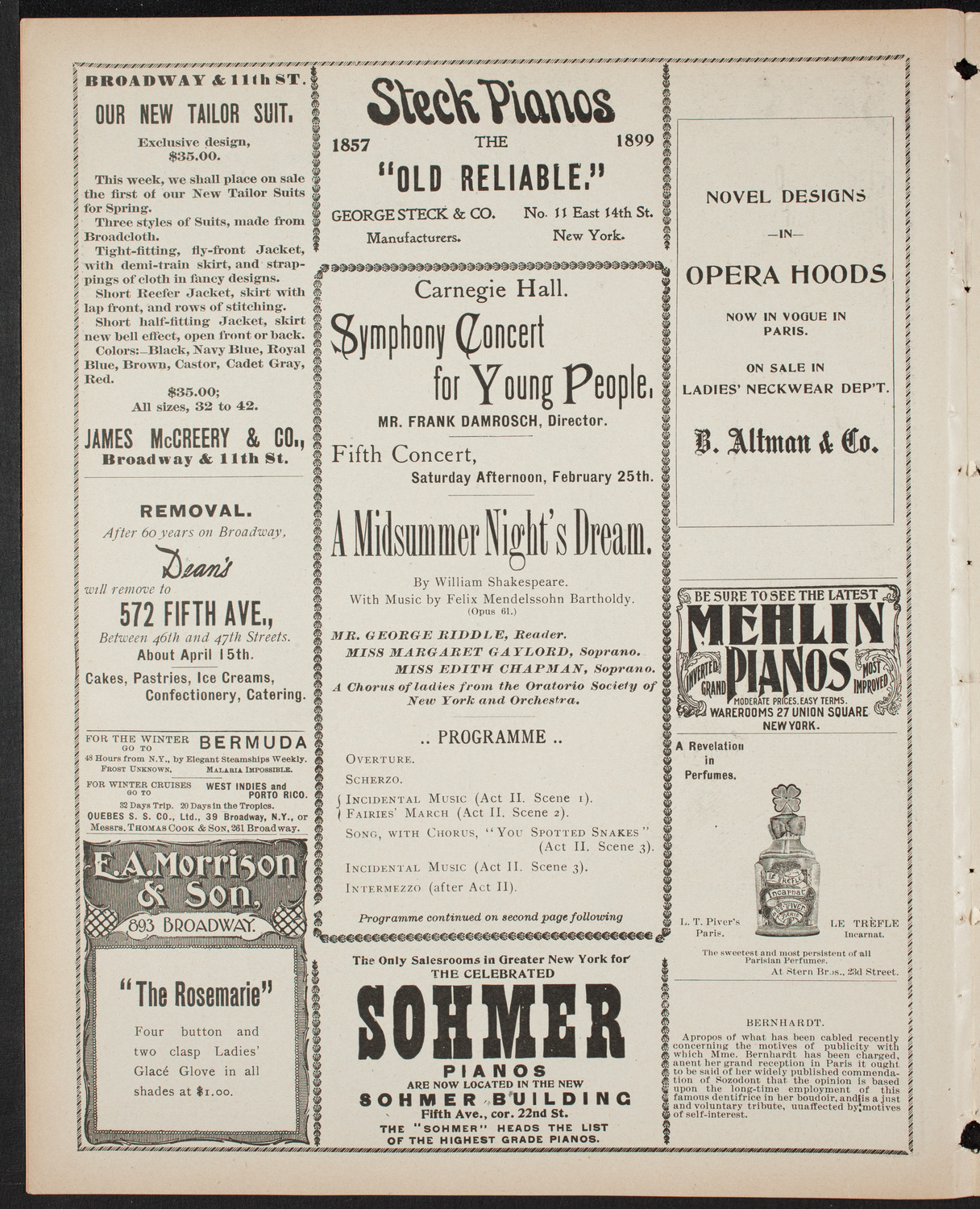 Symphony Concert for Young People, February 25, 1899, program page 4