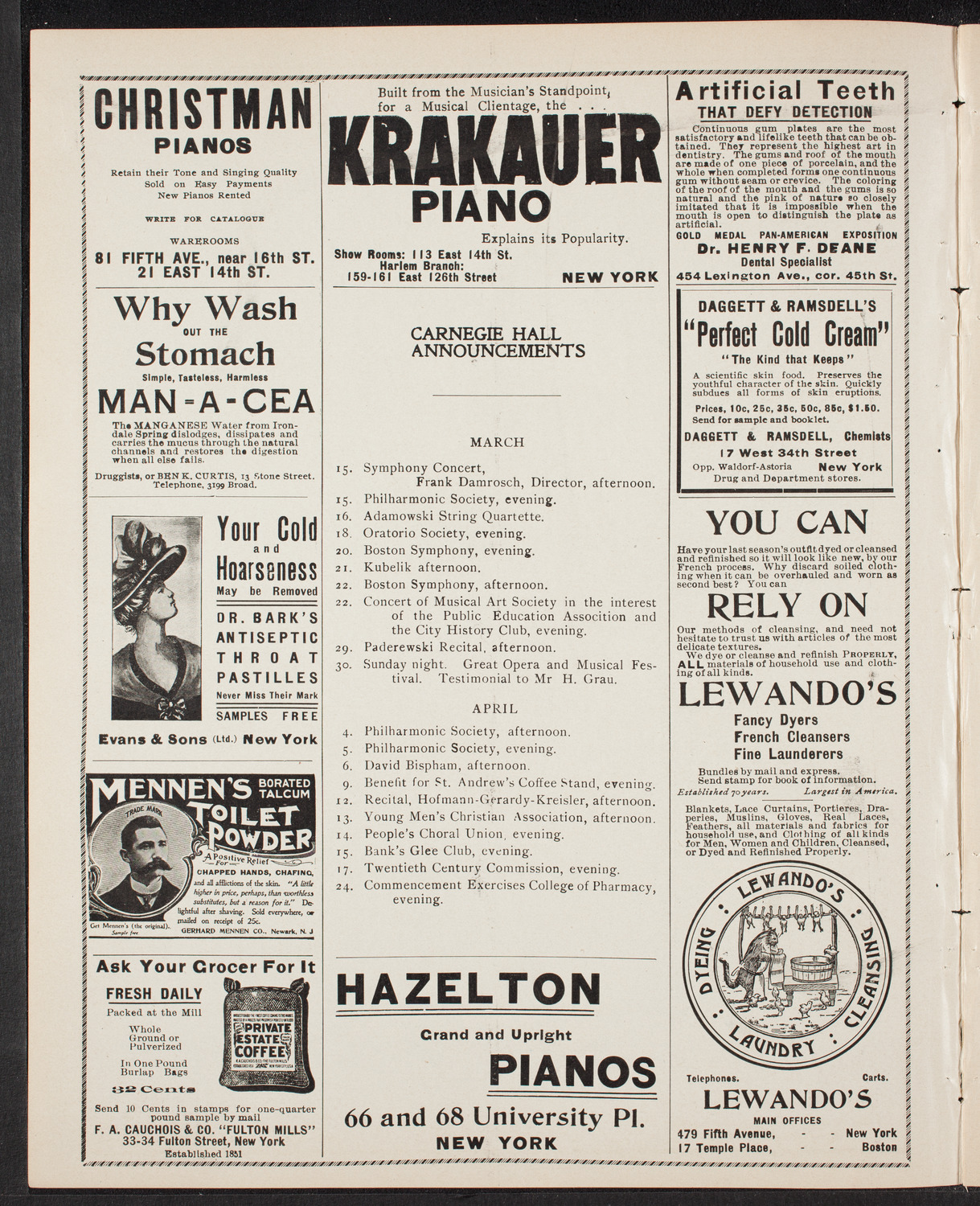 New York Philharmonic, March 14, 1902, program page 2