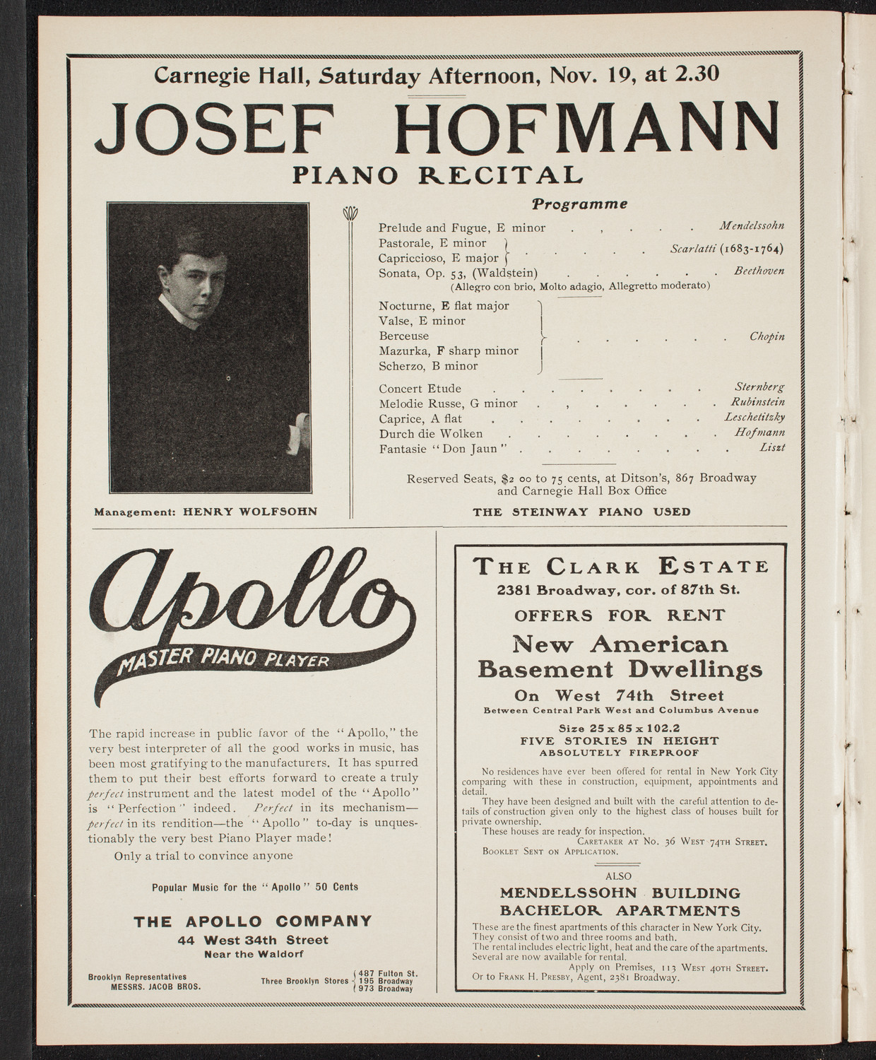 Johanna Gadski, Soprano, November 10, 1904, program page 2