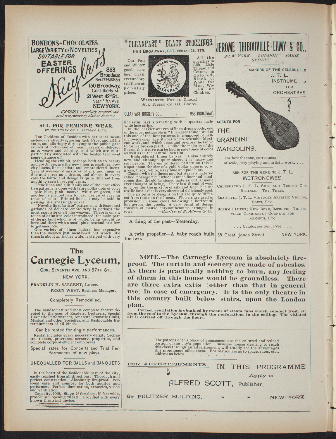 Saturday Morning Conferences on Comparative Literature, April 10, 1897, program page 4