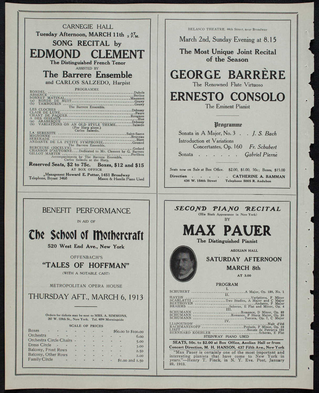 New York Philharmonic, February 27, 1913, program page 10