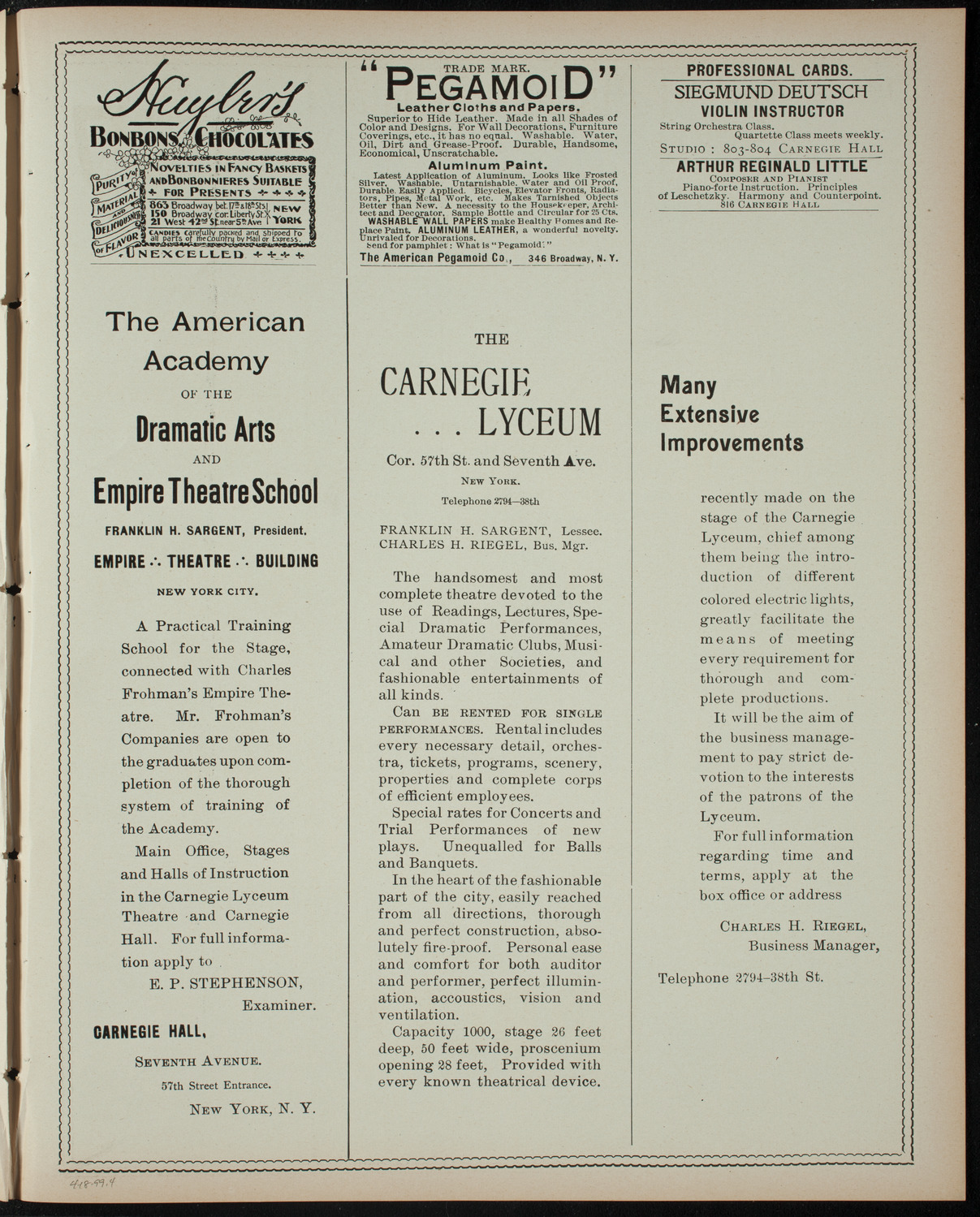 Students' Dramatic Club, April 18, 1899, program page 7