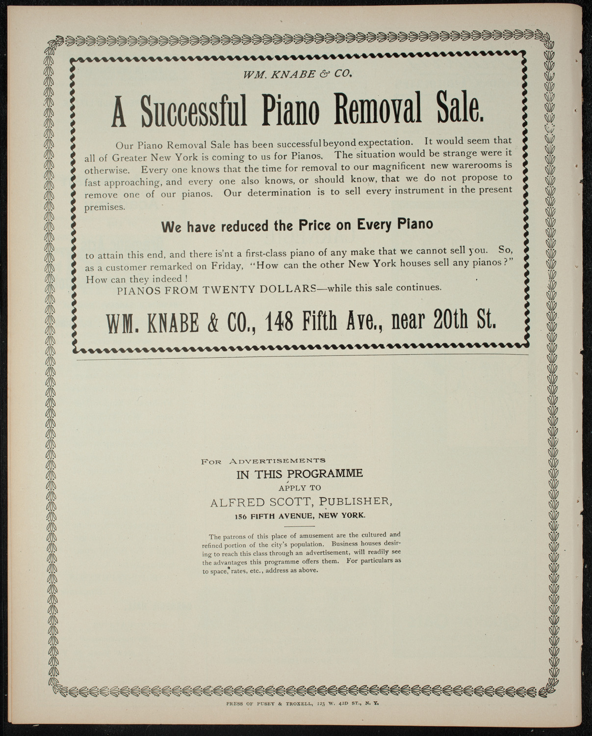 Reading: Ida Benfey, January 23, 1899, program page 8
