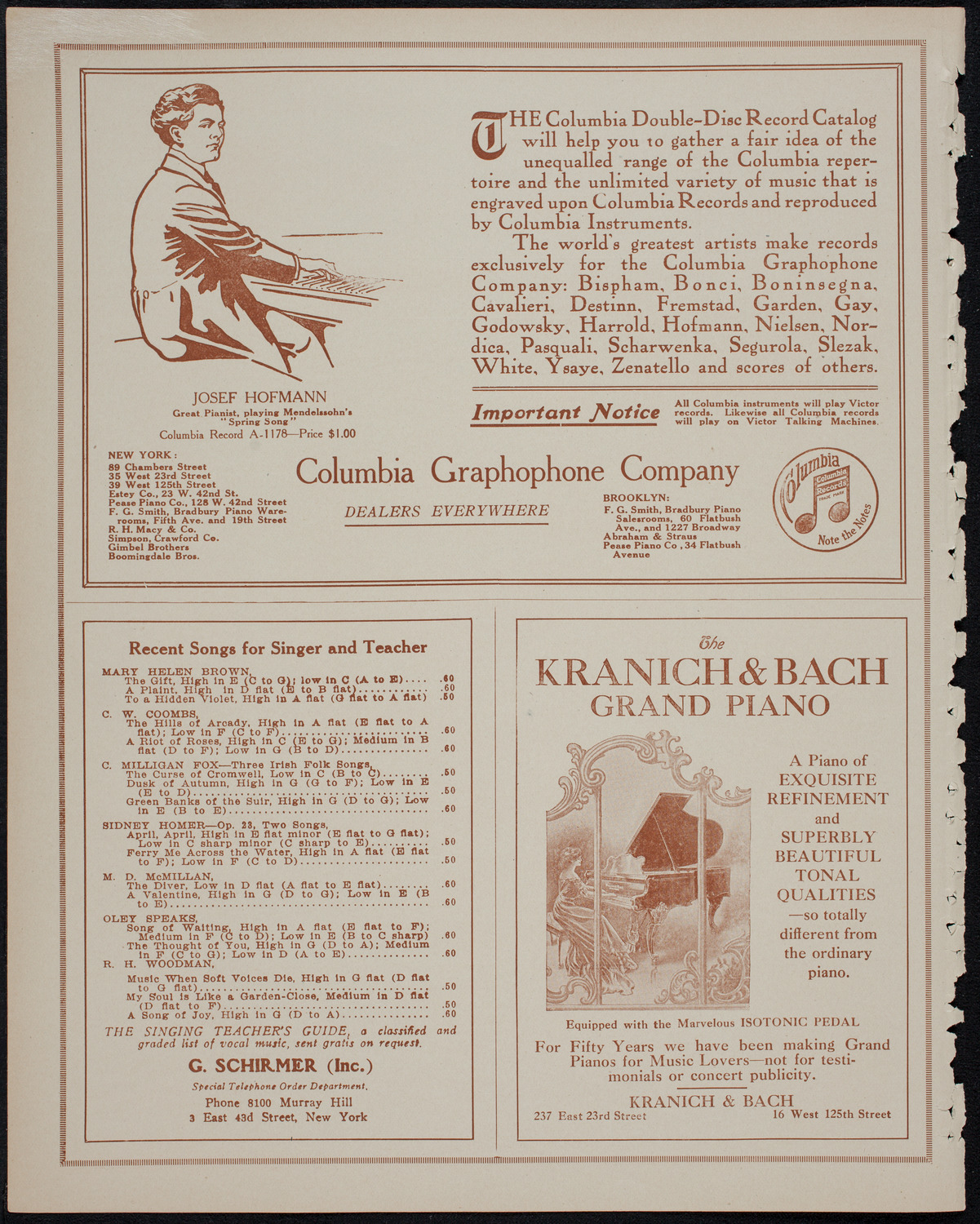 People's Symphony Concert, November 9, 1913, program page 6