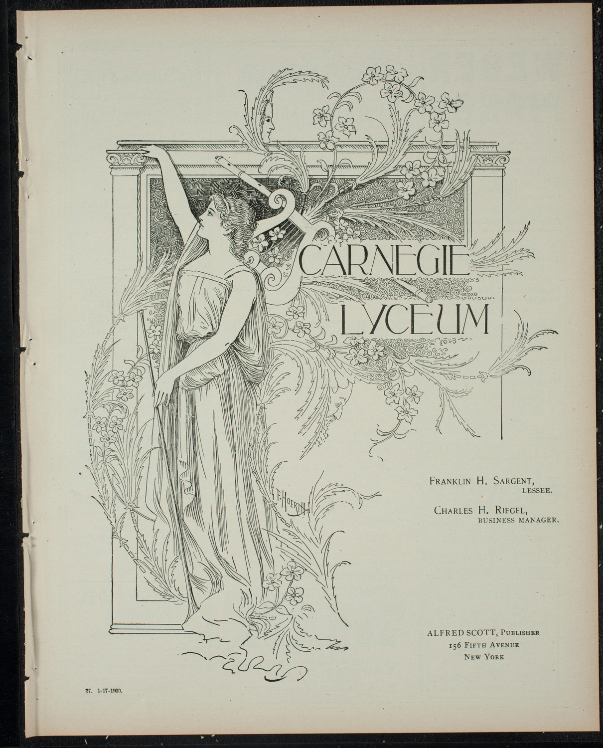 Mr. John Blair's Course of Modern Plays, January 17, 1900, program page 1