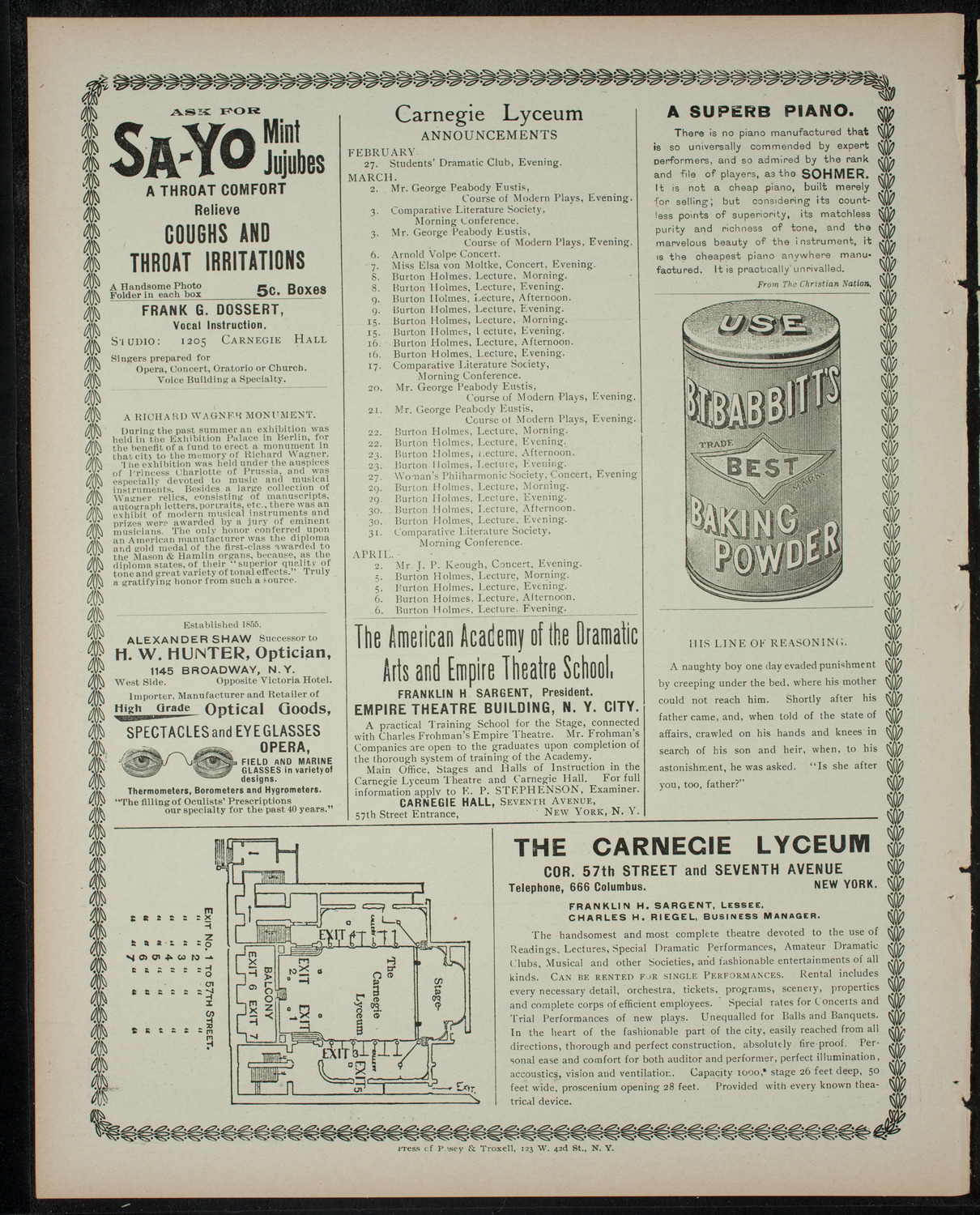 Siddonian Dramatic Club, February 26, 1900, program page 4