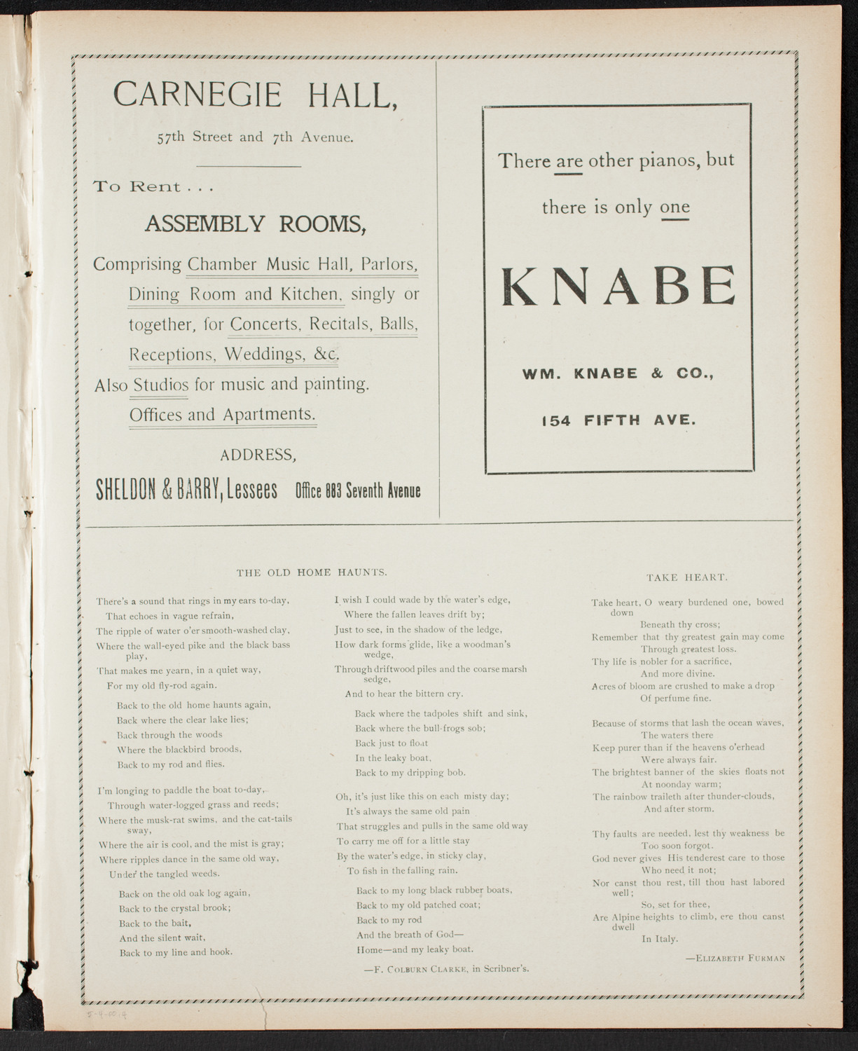 Amicitia Orchestral Club, May 4, 1900, program page 7