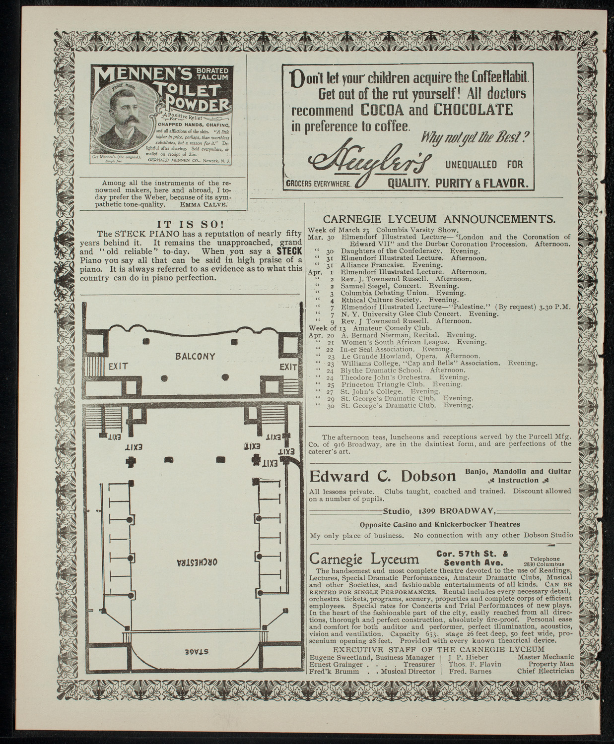 Columbia Varsity Show 1903, March 27, 1903, program page 4