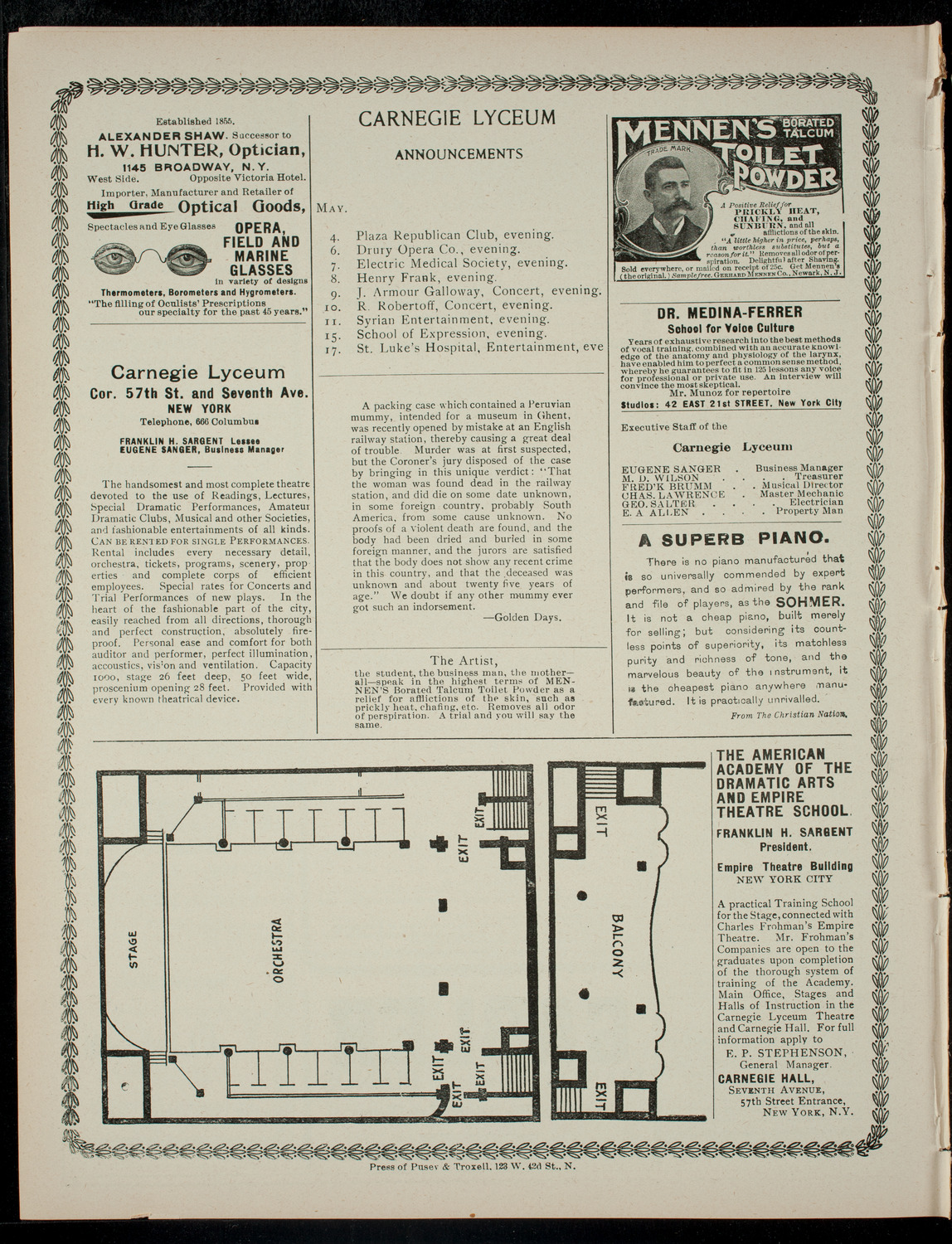 C. Constantine's "Cinderella", May 4, 1901, program page 4