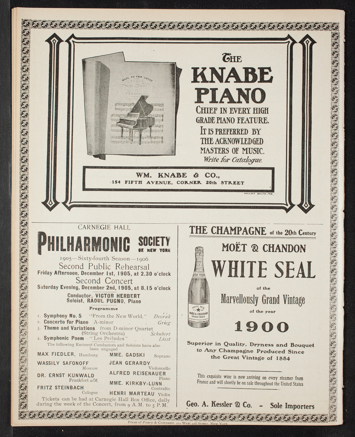 Boston Symphony Orchestra, November 11, 1905, program page 12