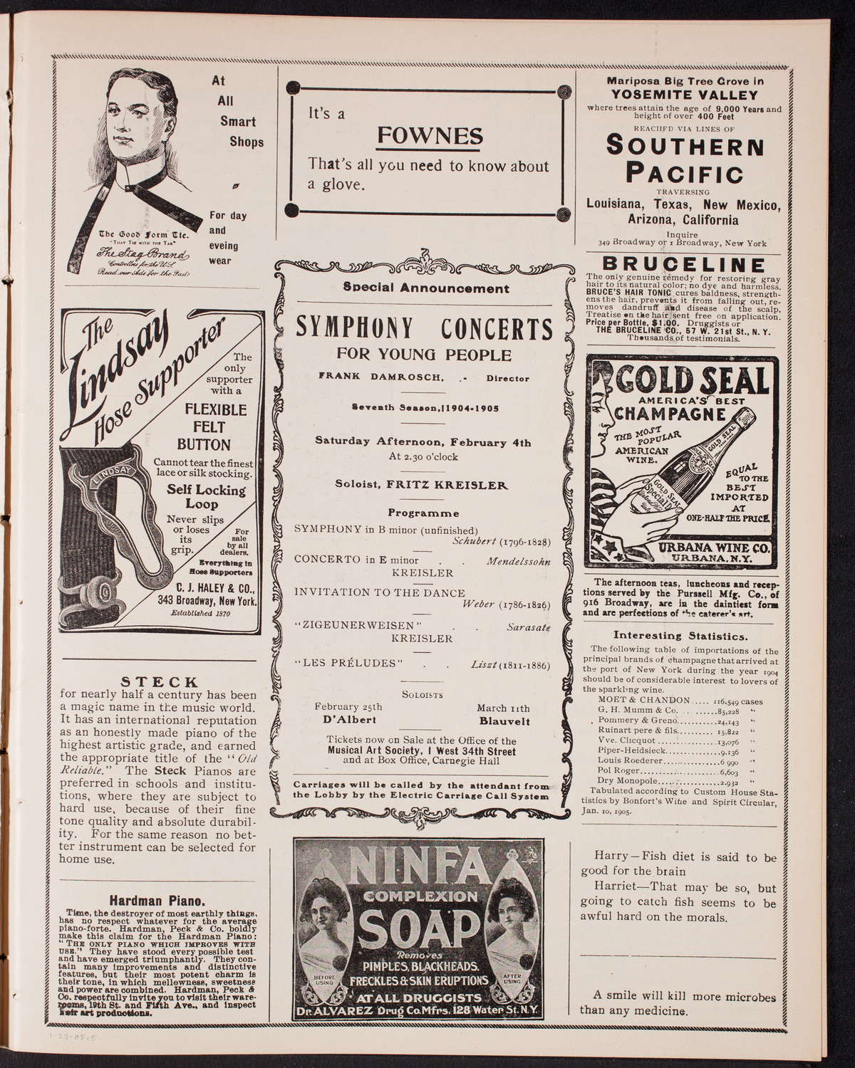 New York Symphony Orchestra, January 22, 1905, program page 9