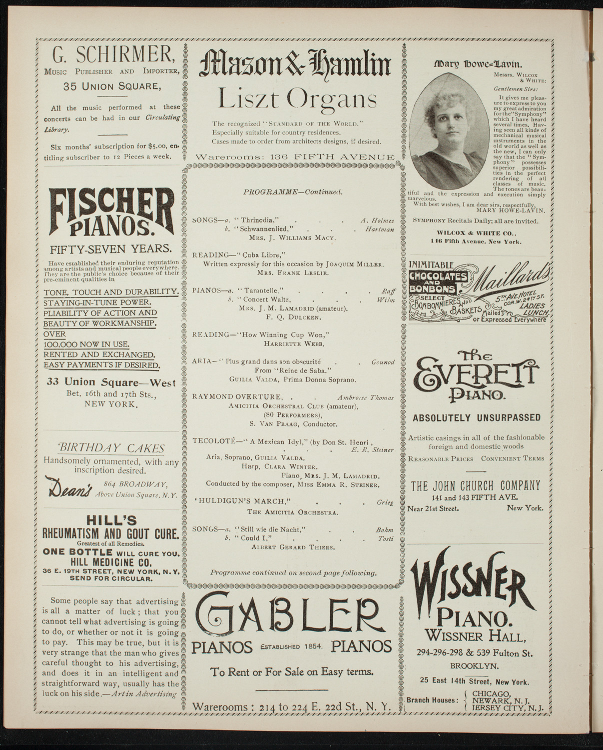 Benefit: New York and Brooklyn St. Andrew's One-Cent Coffee-Stands, April 6, 1897, program page 6