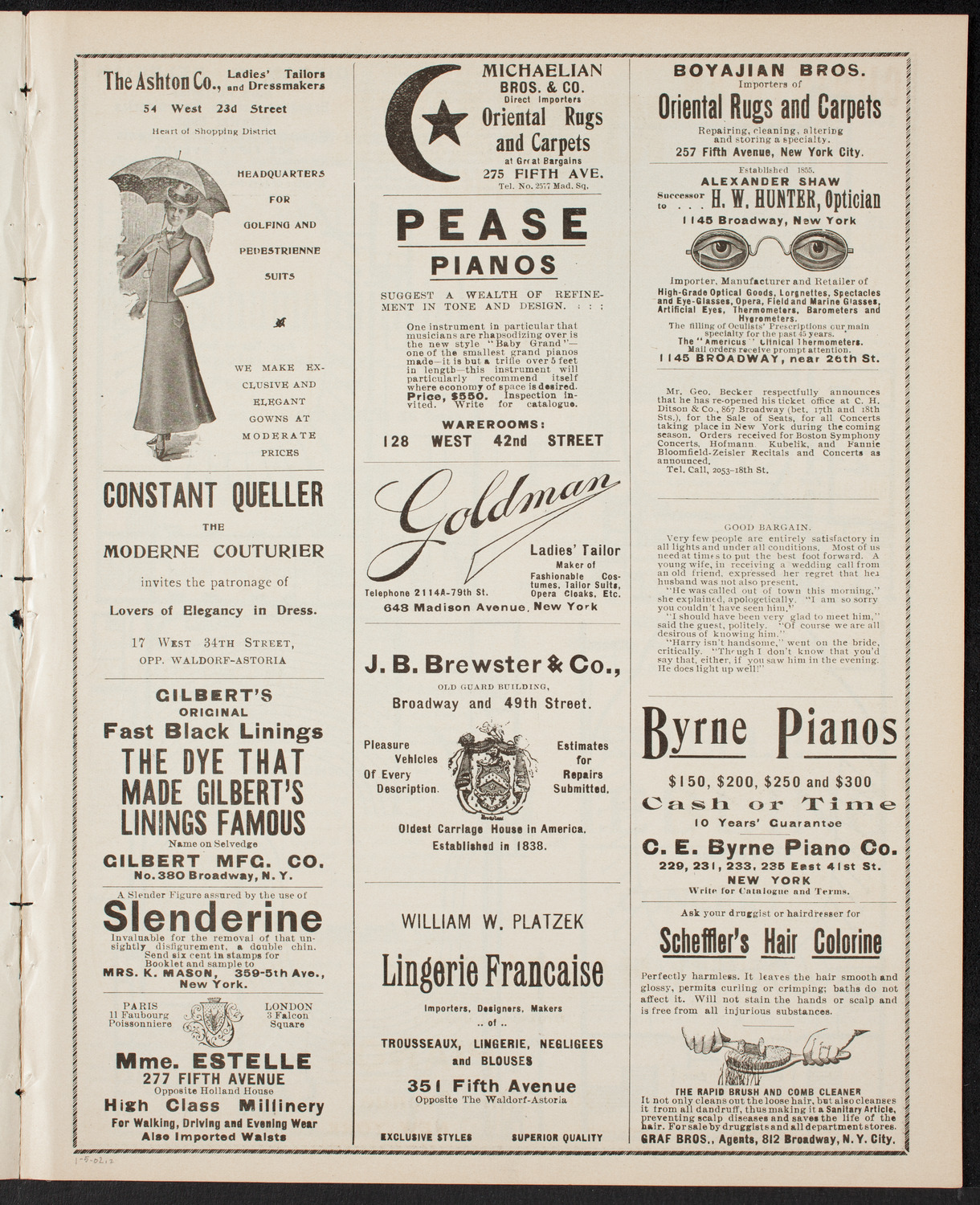 David Bispham, Baritone, January 5, 1902, program page 3