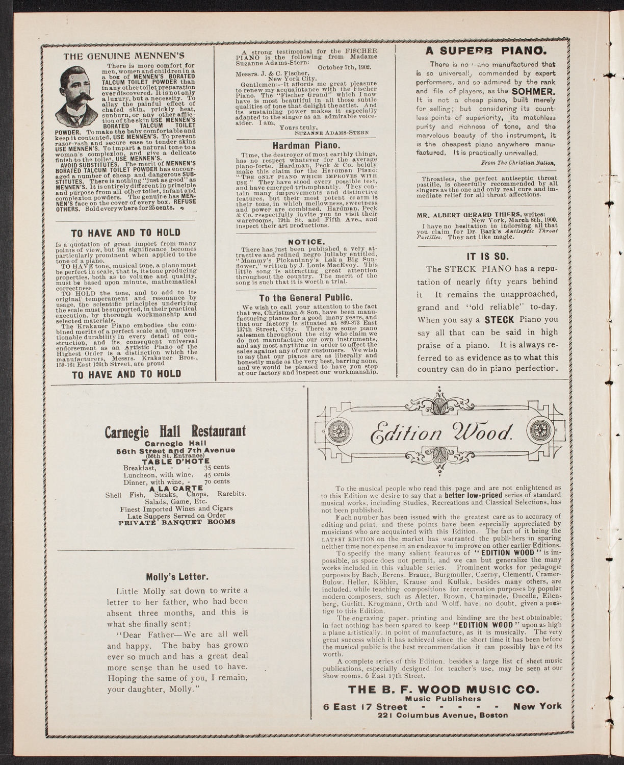 Mt. Olivet Baptist Church 25th Anniversary Program, May 3, 1903, program page 10