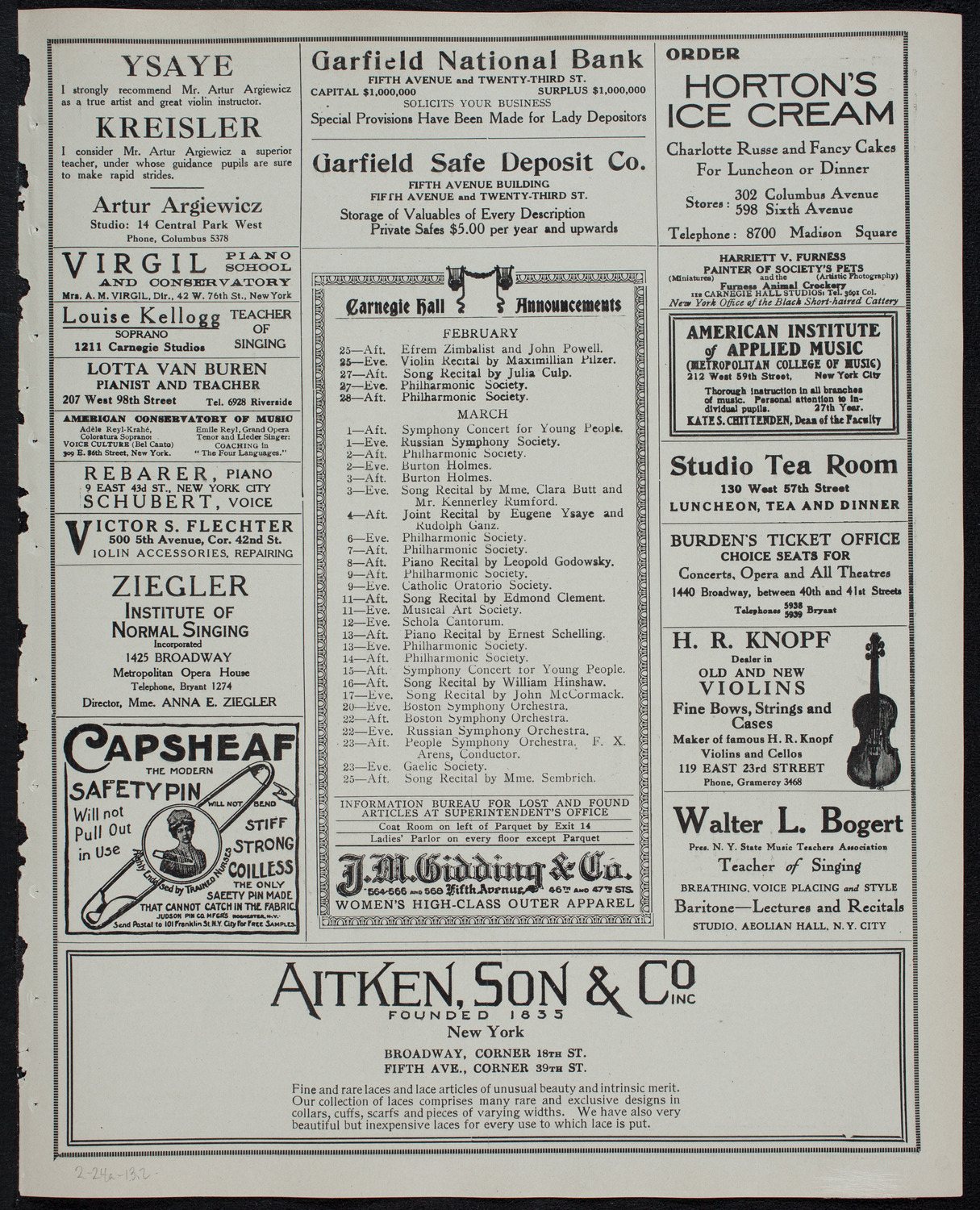 Burton Holmes Travelogue: Panama, February 24, 1913, program page 3