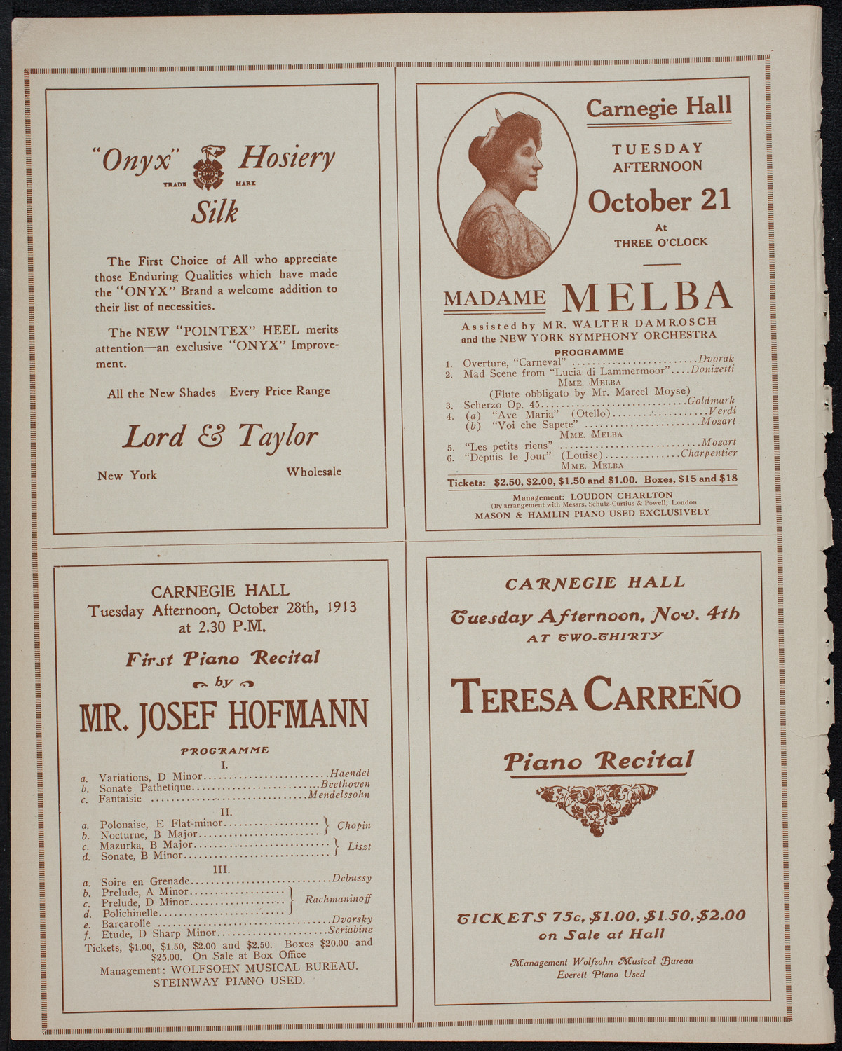 Jenny Dufau, Soprano, October 19, 1913, program page 8