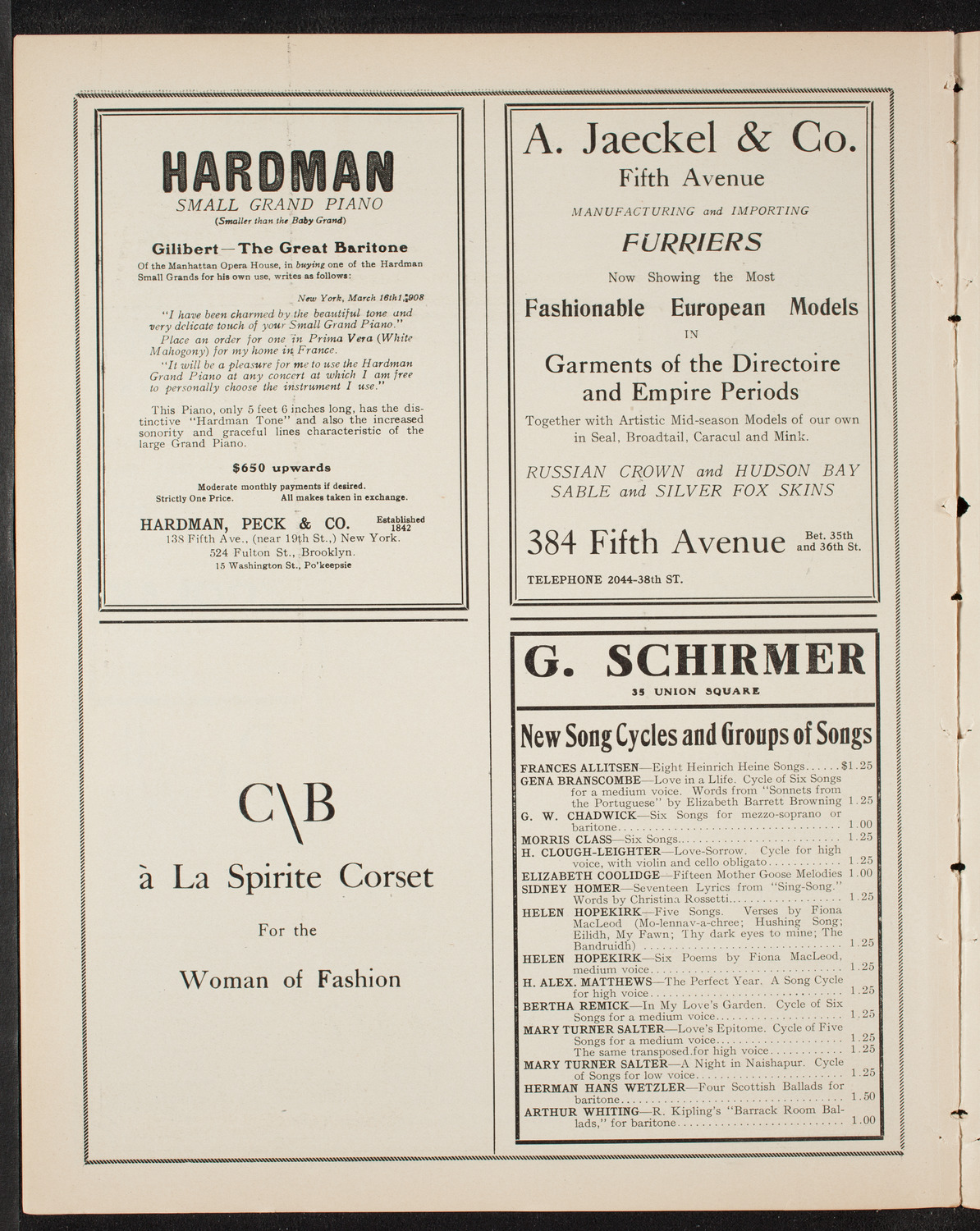 The Civic Forum, January 12, 1909, program page 8