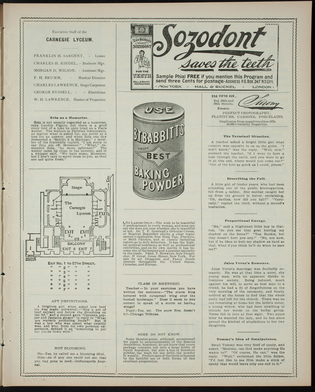 Powers-Arnold Wednesday Morning Musicale, March 1, 1899, program page 3