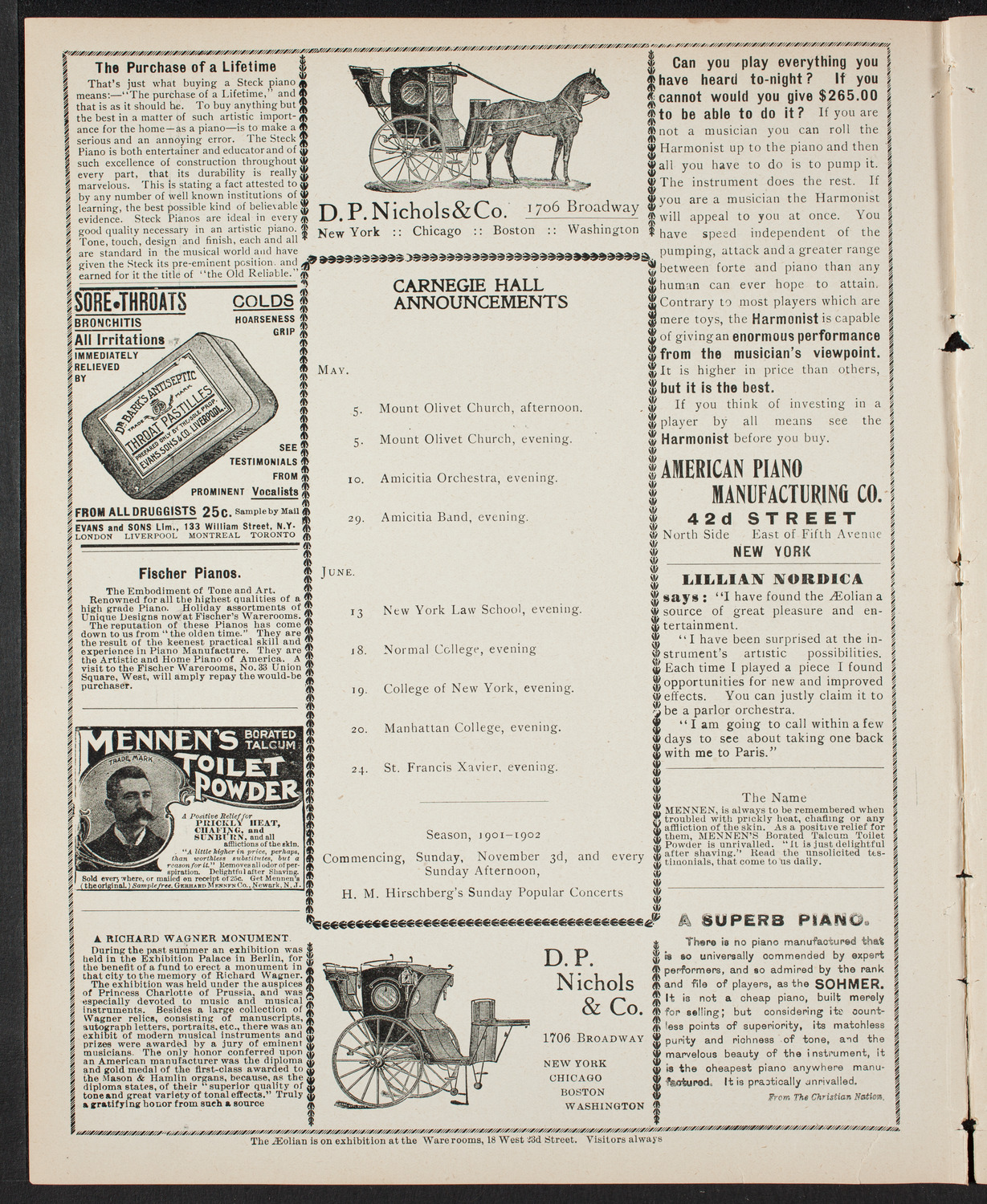 Anniversary Program of the New York Society for Ethical Culture, May 3, 1901, program page 2