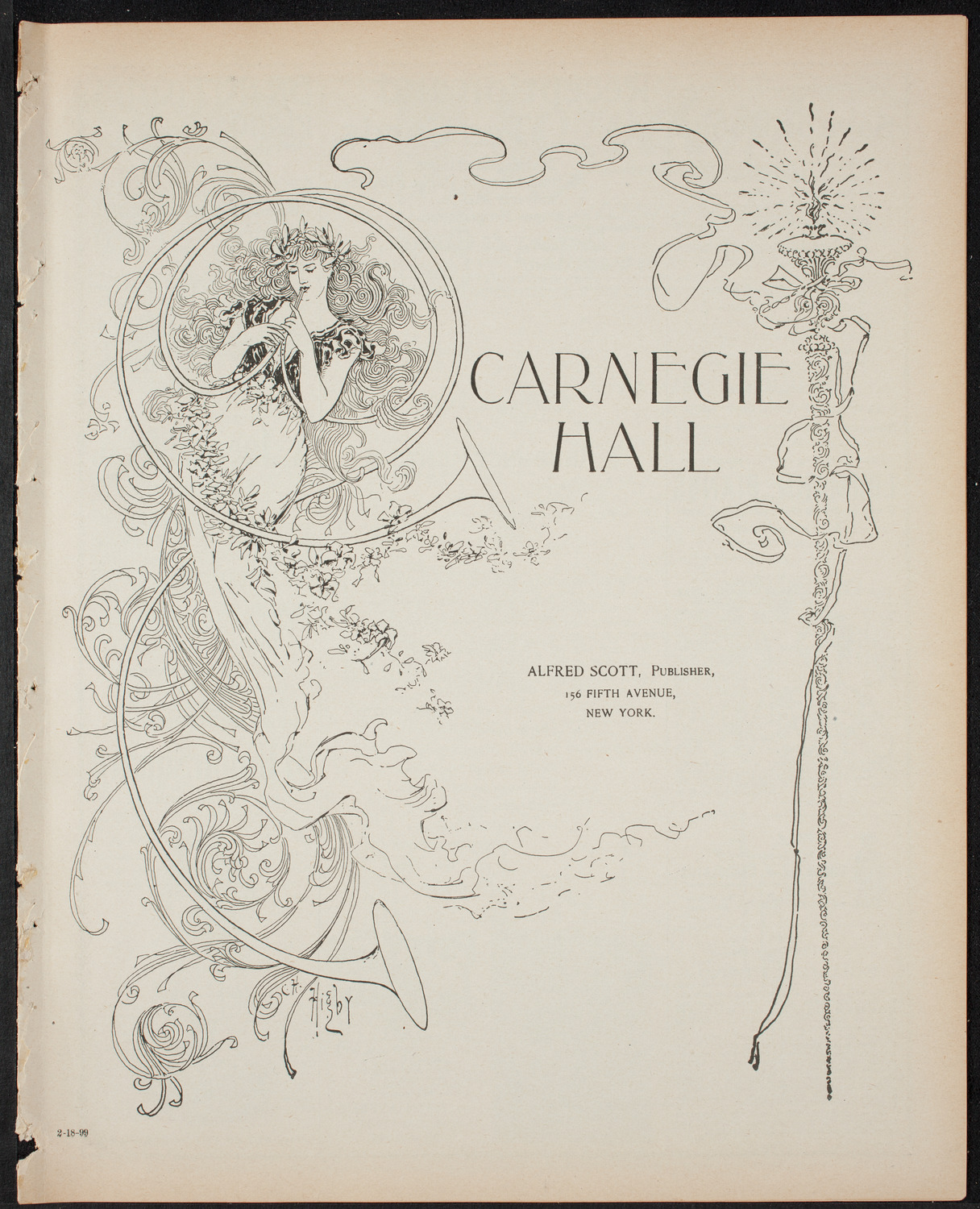 Paur Symphony Orchestra, February 18, 1899, program page 1