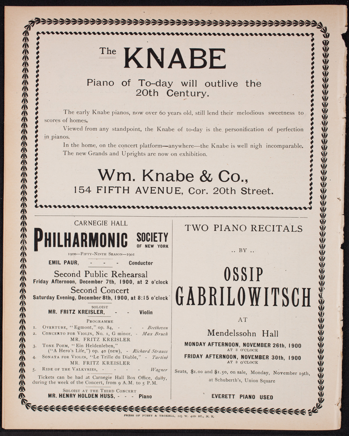 Meeting: YMCA - Mass Meeting for Men, November 25, 1900, program page 8