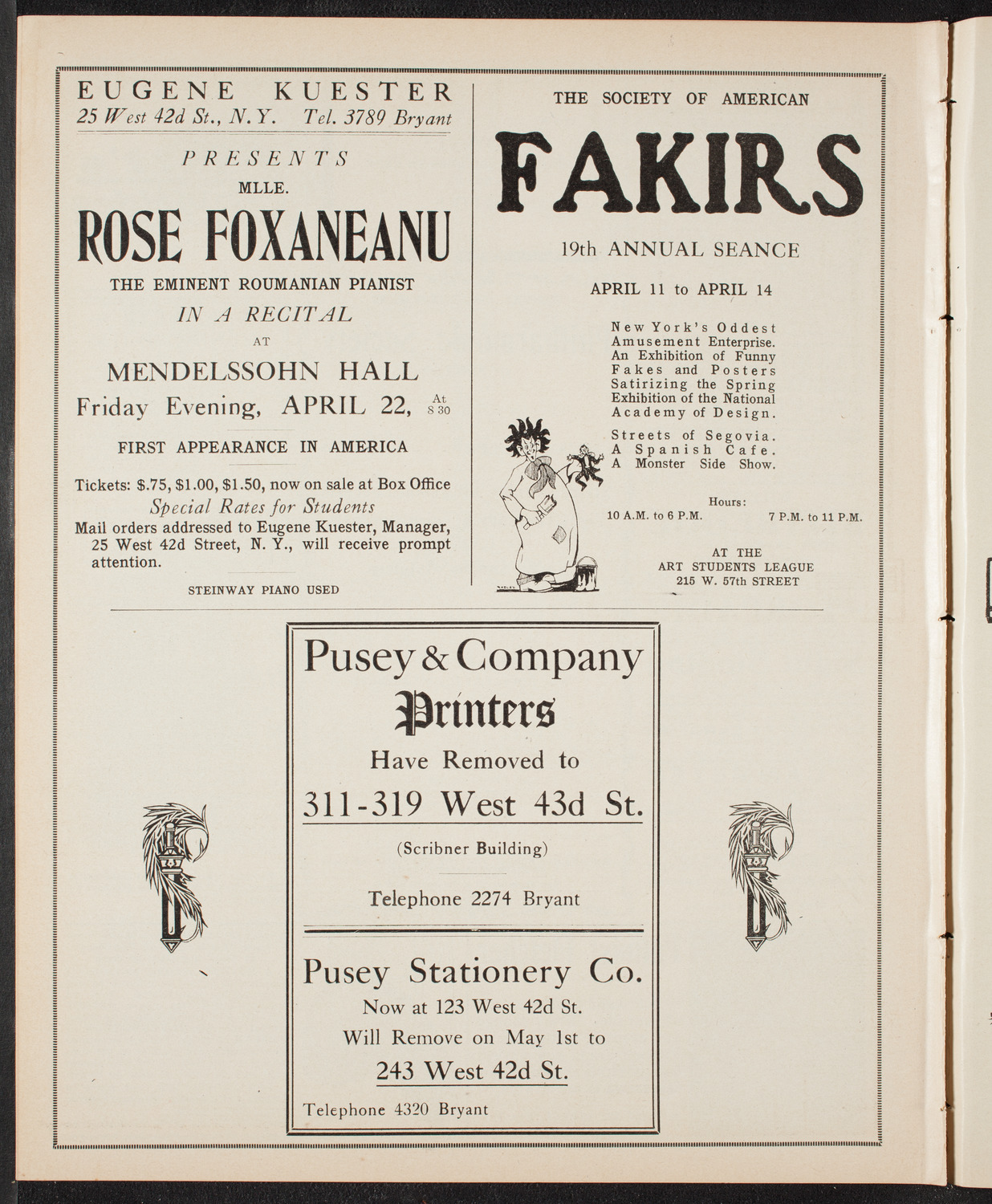 Ludwig Wüllner, Baritone, April 12, 1910, program page 10