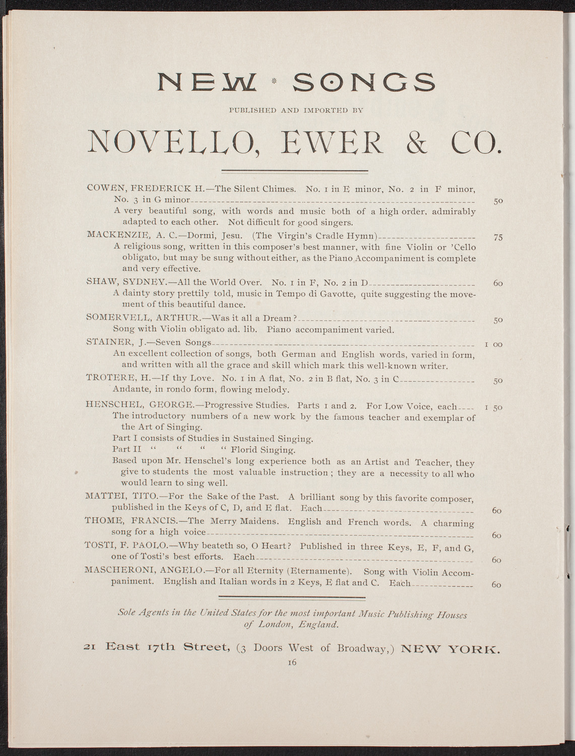 New York Banks' Glee Club, May 21, 1892, program page 17