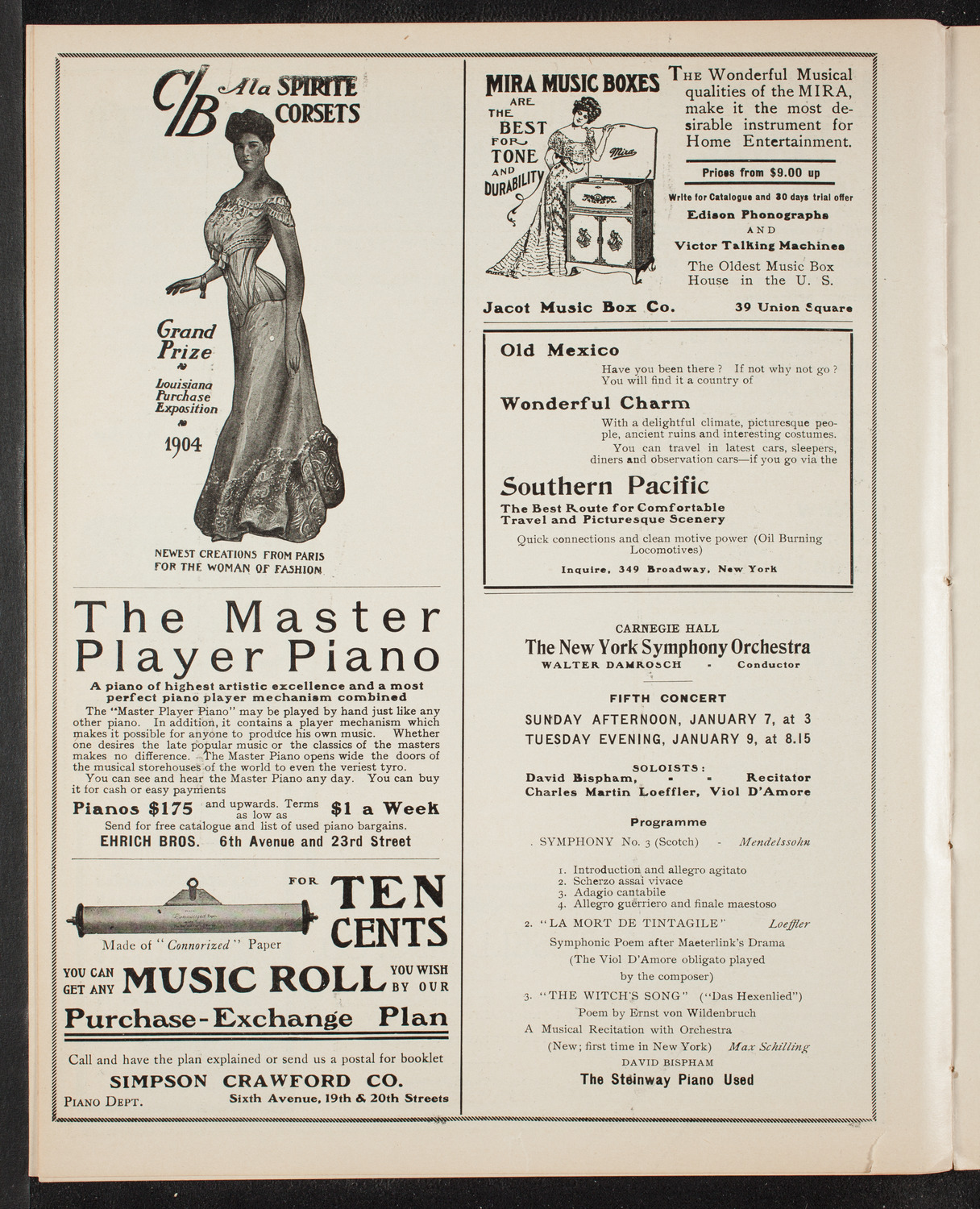 Victor Herbert's Orchestra, December 31, 1905, program page 8