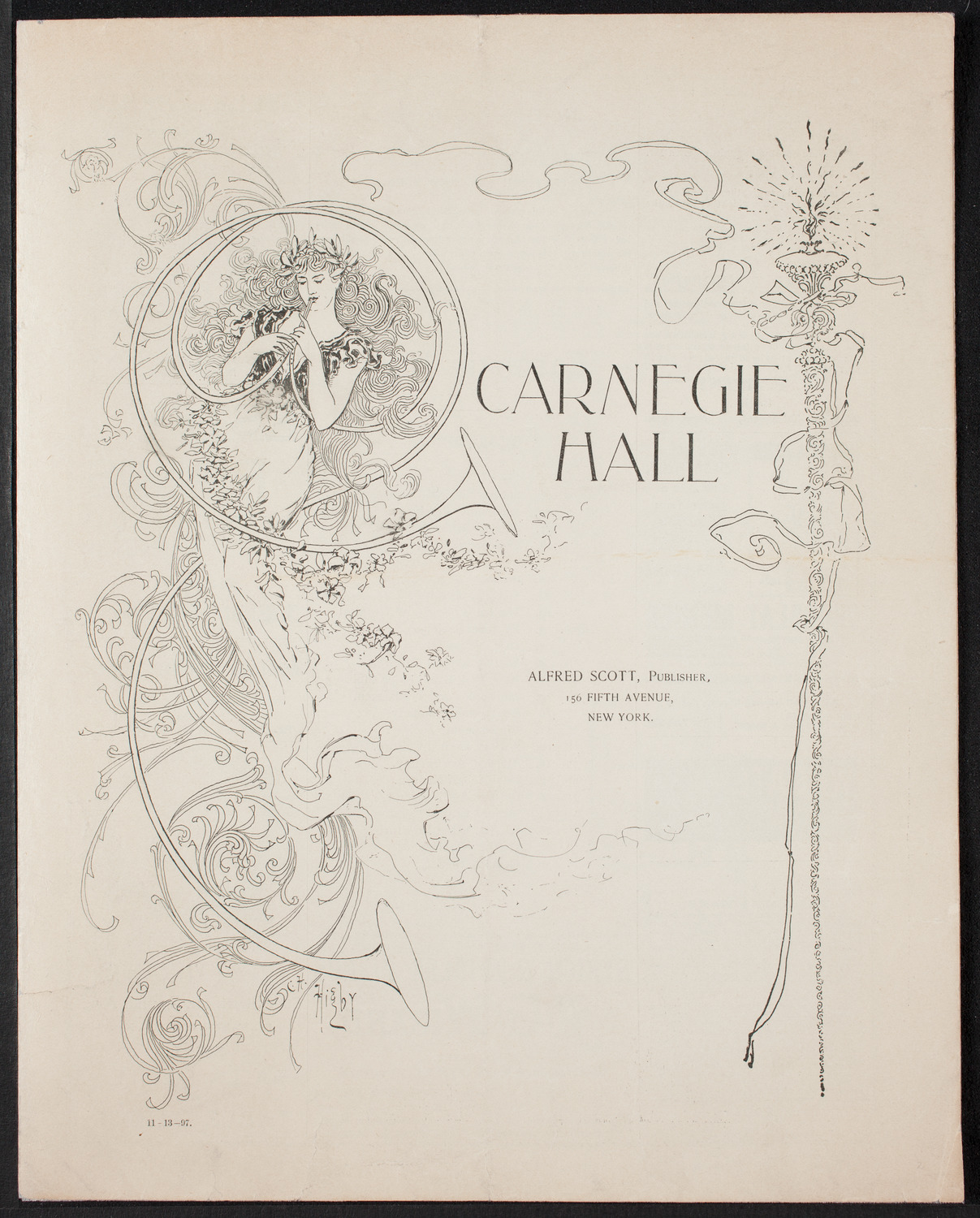 New York Philharmonic, November 13, 1897, program page 1