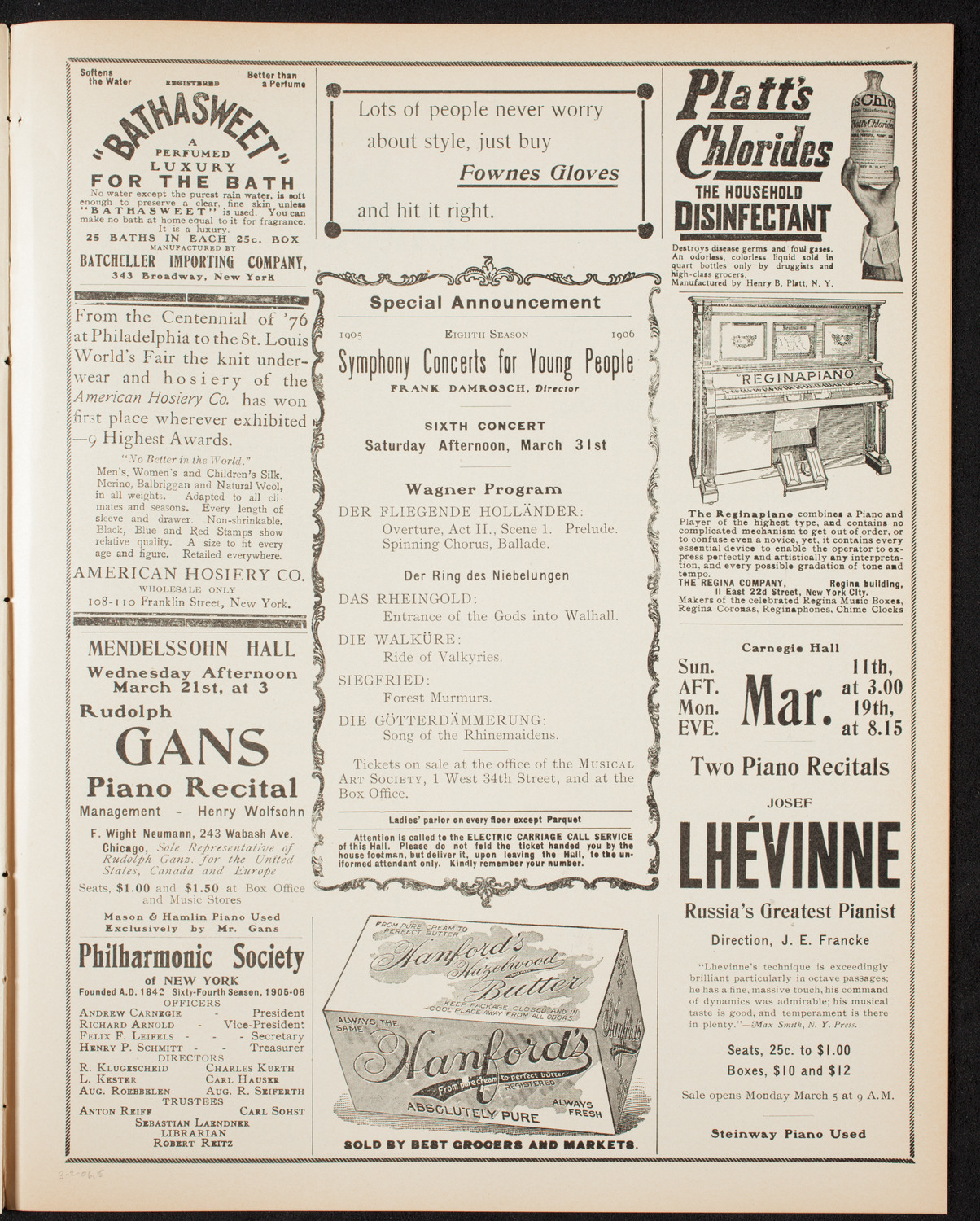 New York Philharmonic, March 2, 1906, program page 9