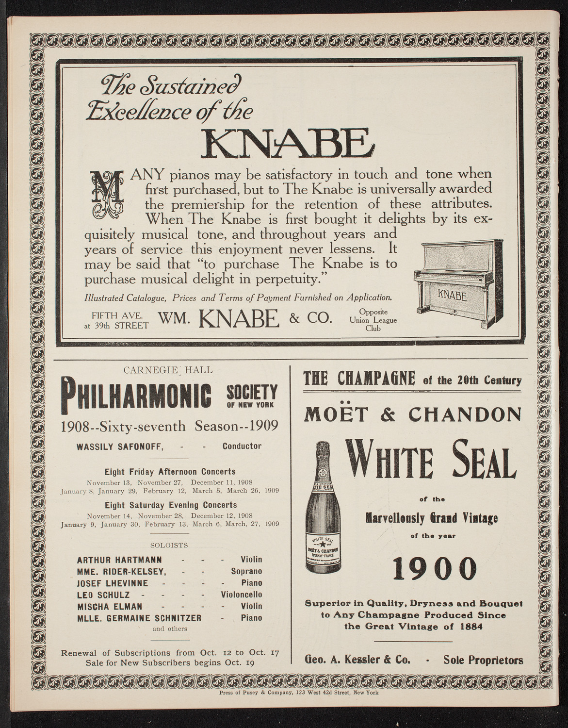 Adela Verne, Piano, October 17, 1908, program page 12