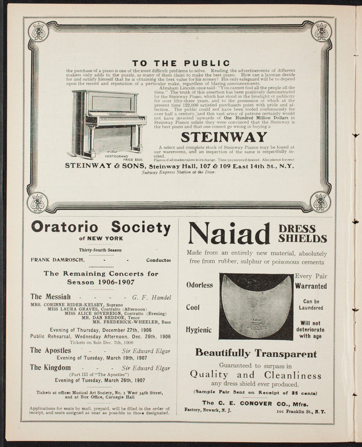 Anna Hellstrom and Others, December 23, 1906, program page 4