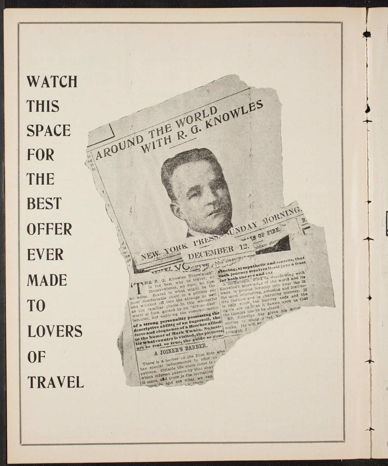 Burton Holmes Travelogue: Ceylon, January 16, 1910, program page 10