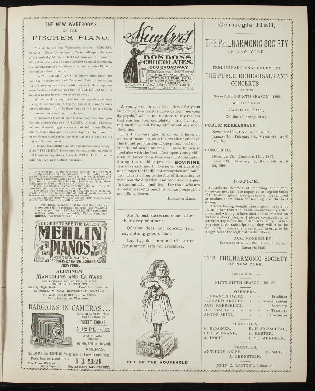 New York Banks' Glee Club, April 21, 1897, program page 7