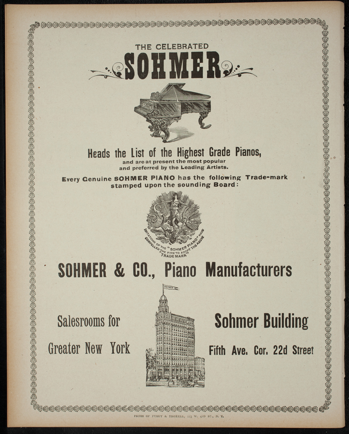 Shakespeare Recital: The Tempest, November 25, 1898, program page 8
