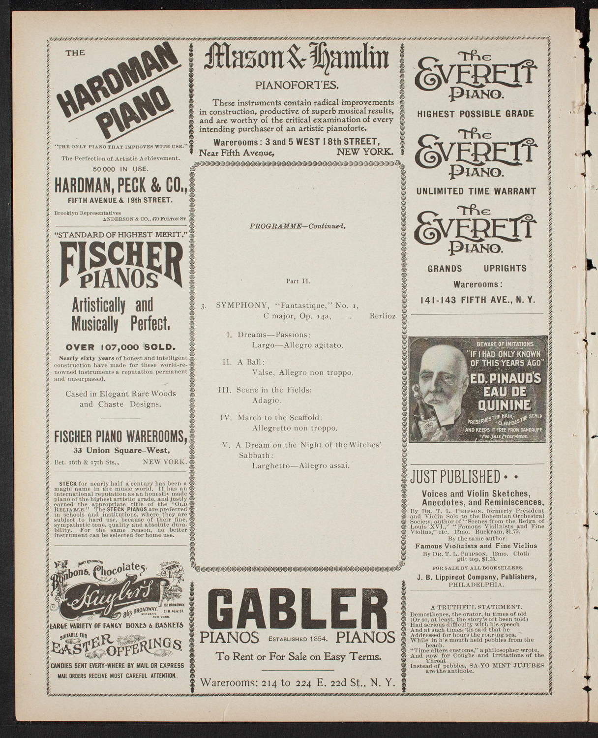 New York Philharmonic, March 18, 1899, program page 6