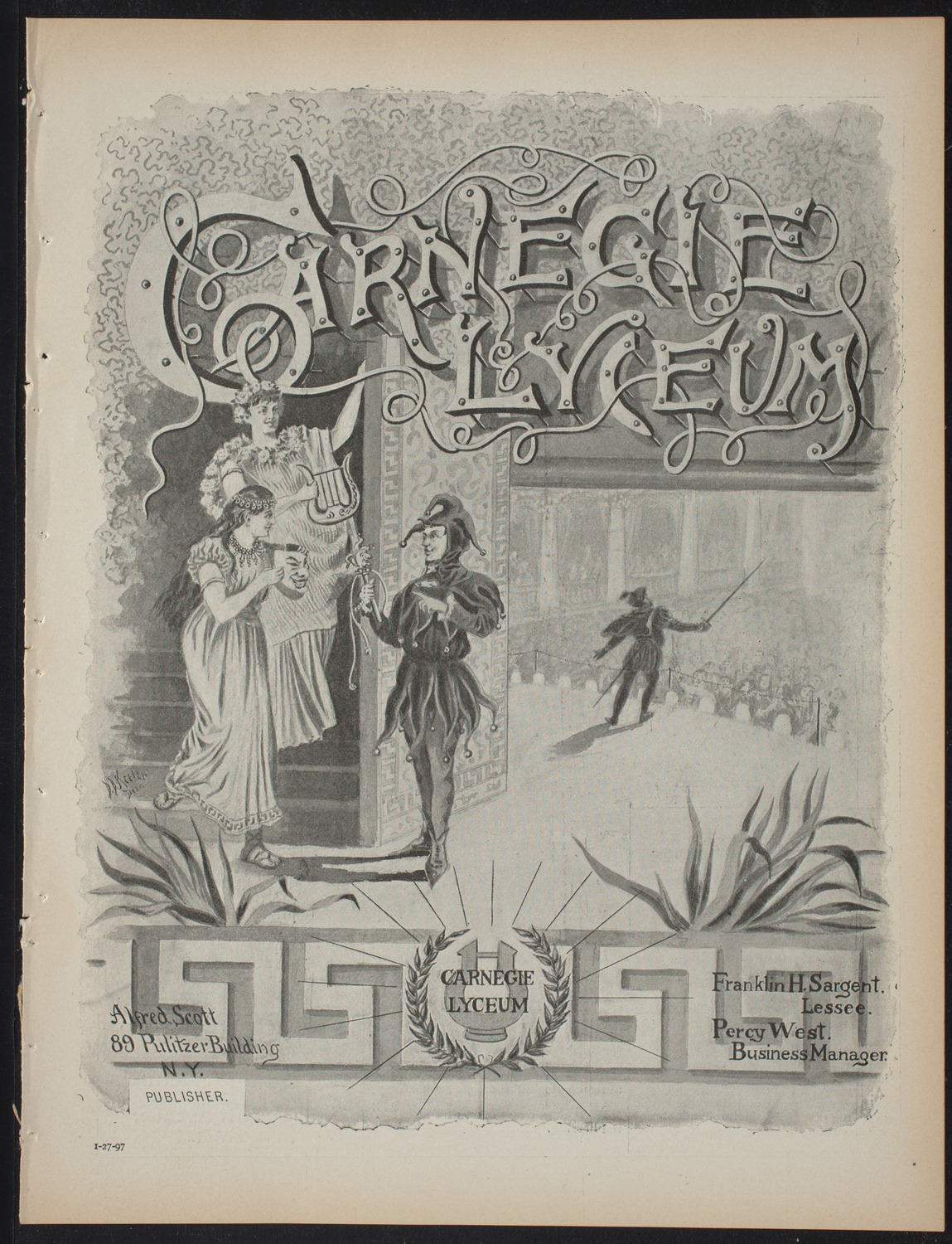 Recital by Mercedes Leigh, January 27, 1897, program page 1