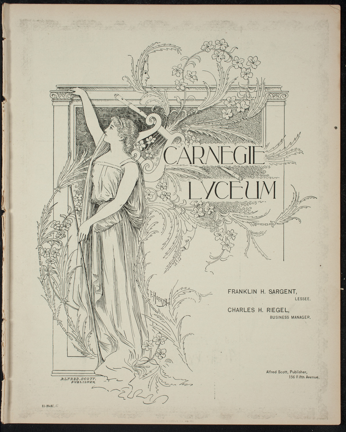 Benefit: Fondas Para Ropa, November 20, 1897, program page 1