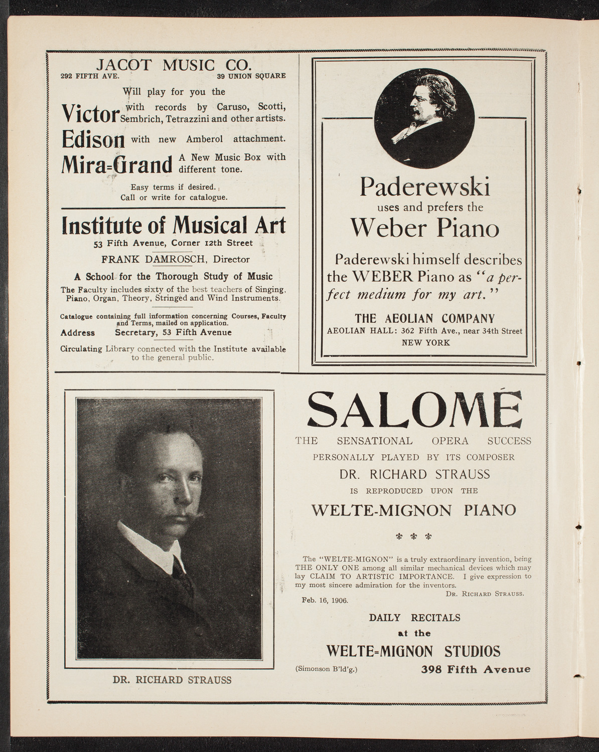 Oratorio Society of New York, March 20, 1909, program page 6