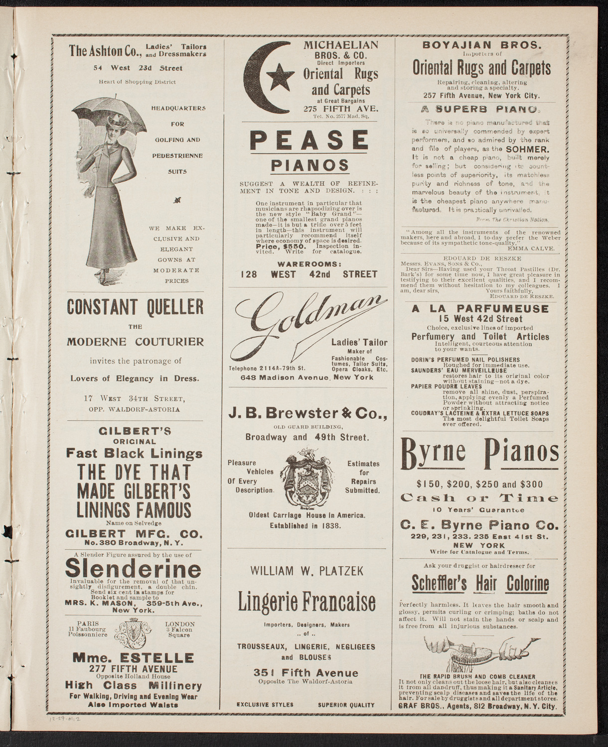 Oratorio Society of New York, December 27, 1901, program page 3