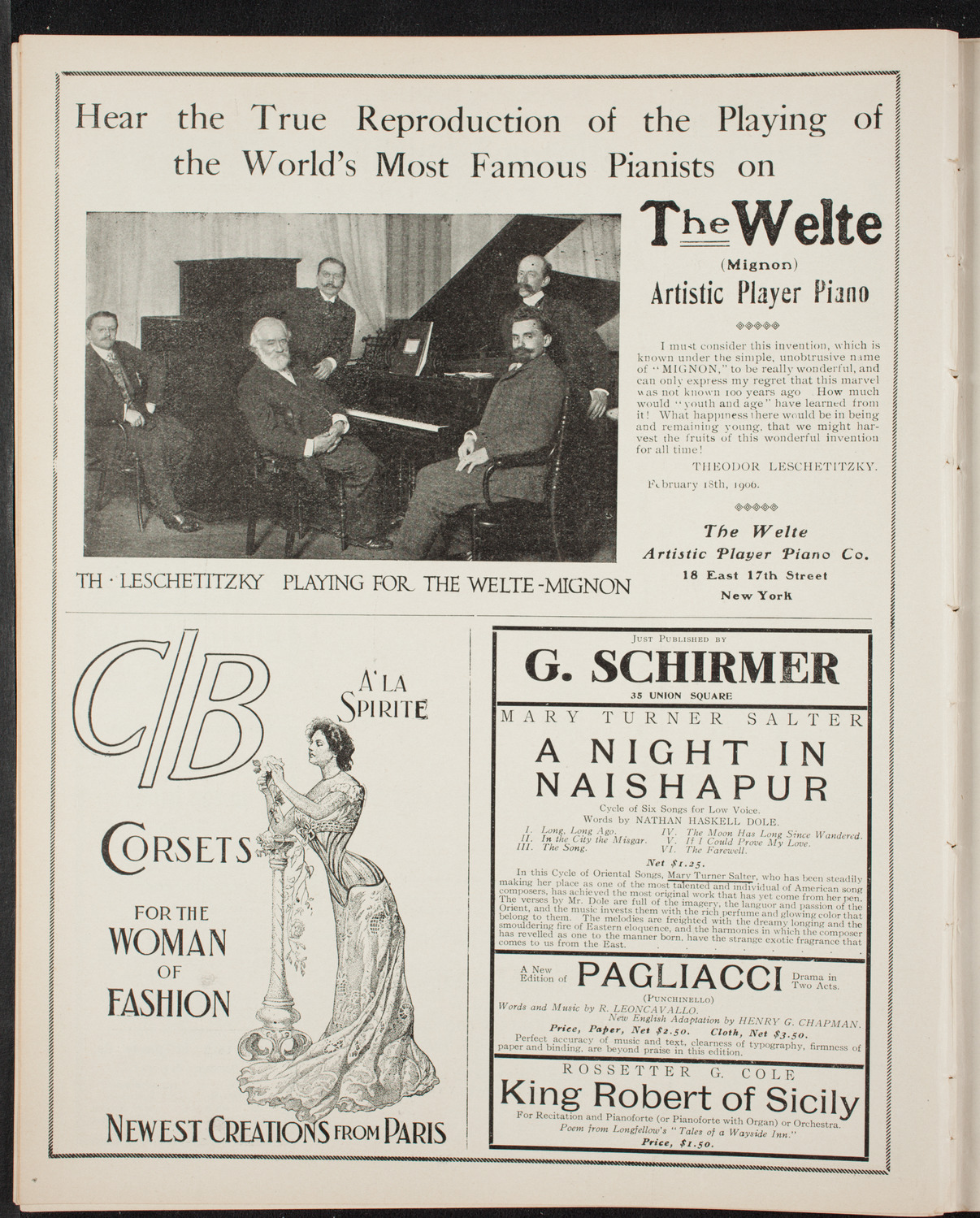 Ernestine Schumann-Heink, Mezzo-Soprano, October 20, 1906, program page 8
