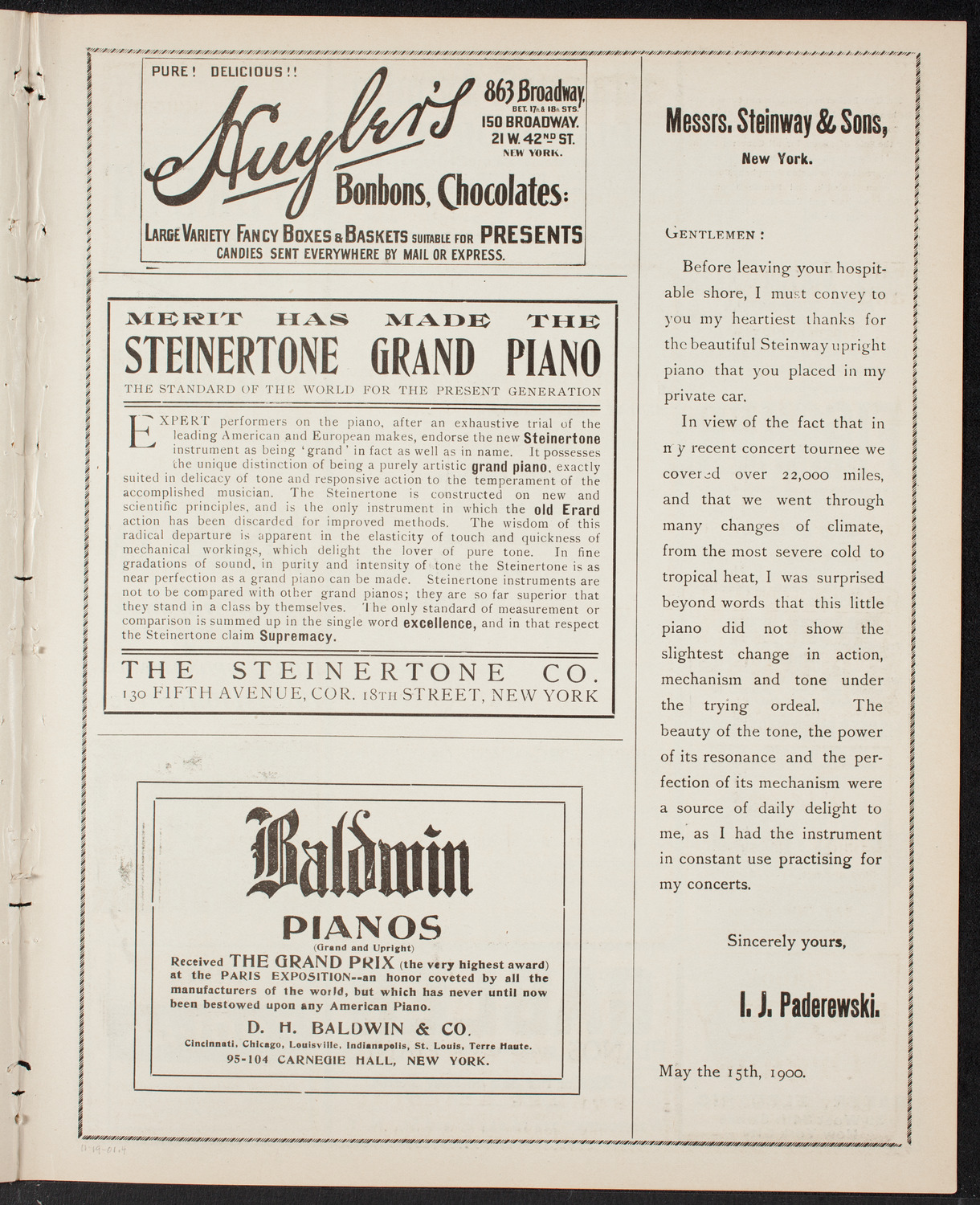 Oratorio Society of New York, November 19, 1901, program page 7