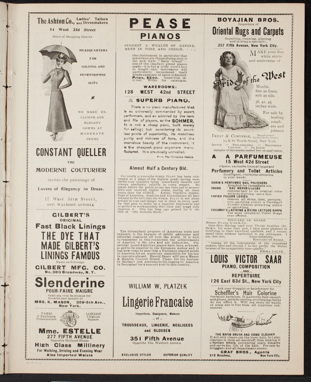 New York Philharmonic, November 15, 1901, program page 3