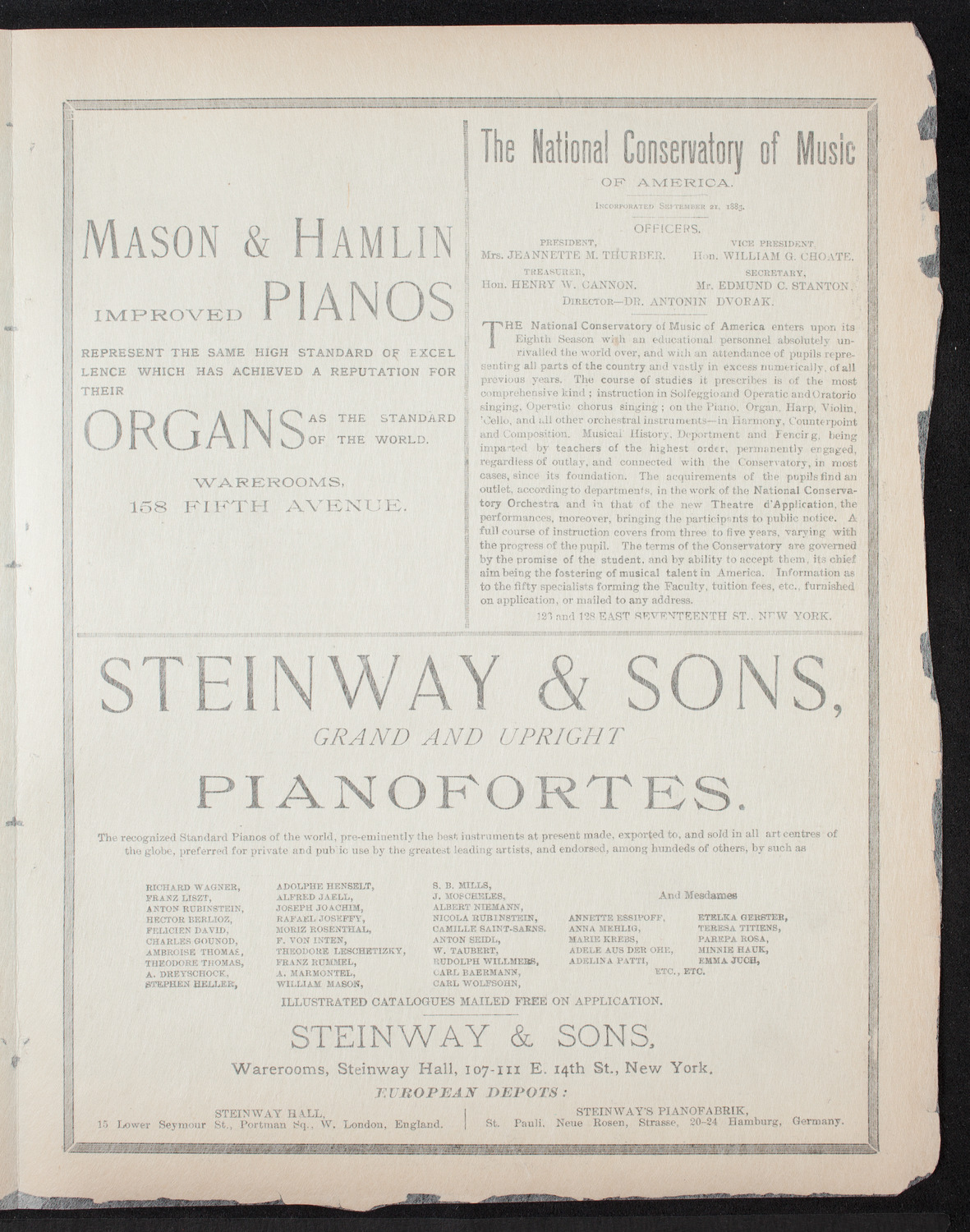 Frederic Dean's Second Lenten Lecture, February 23, 1893, program page 3