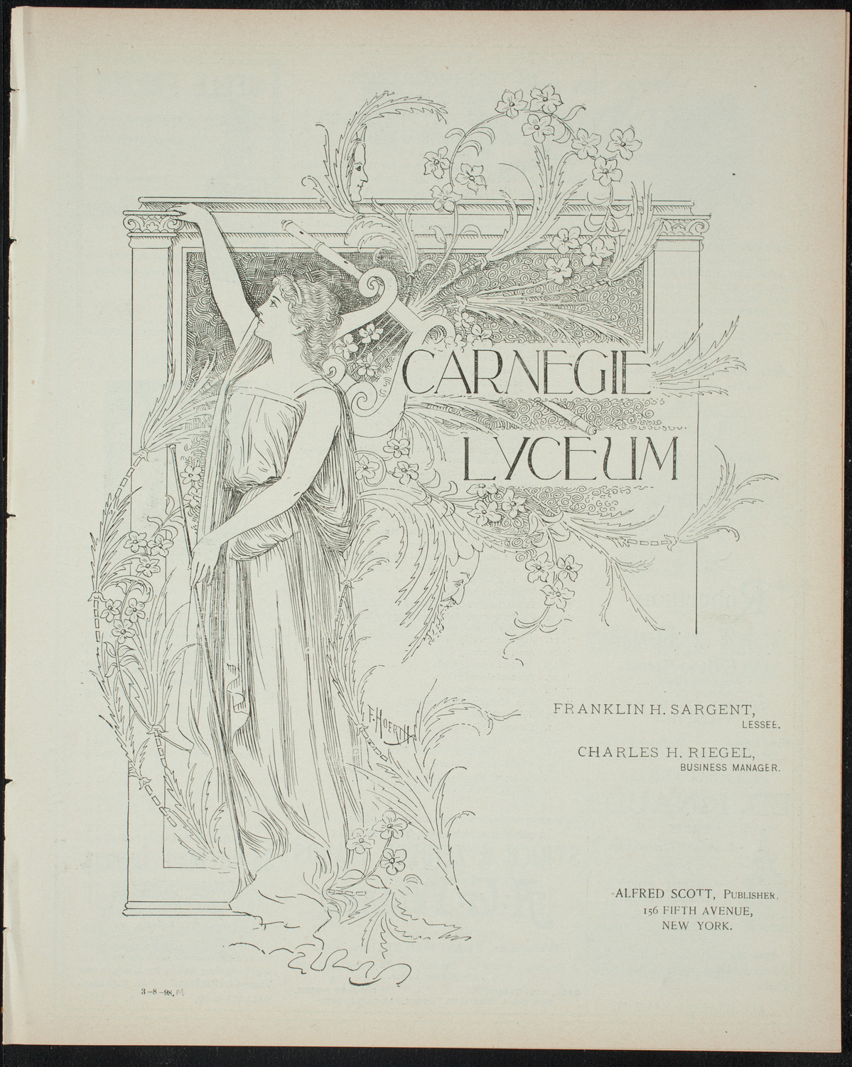 Comparative Literature Society Evening Conference, March 8, 1898, program page 1