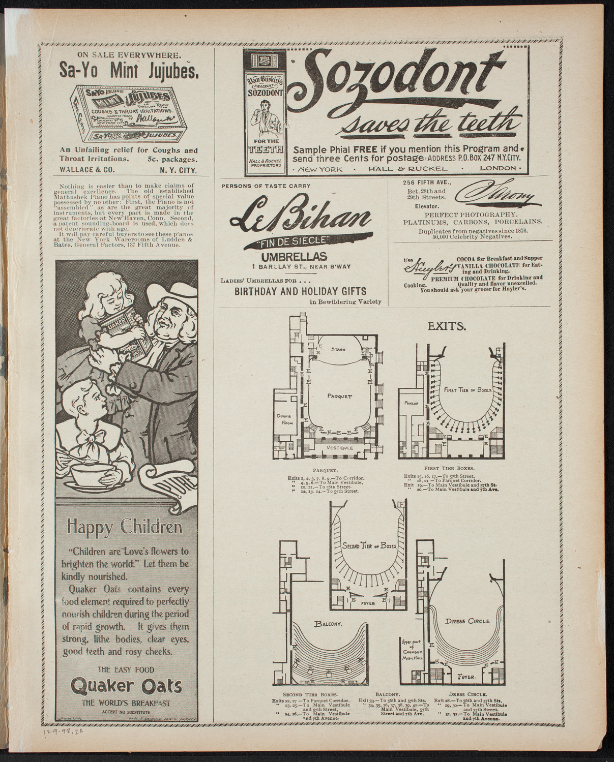 Paur Symphony Orchestra, December 9, 1898, program page 3