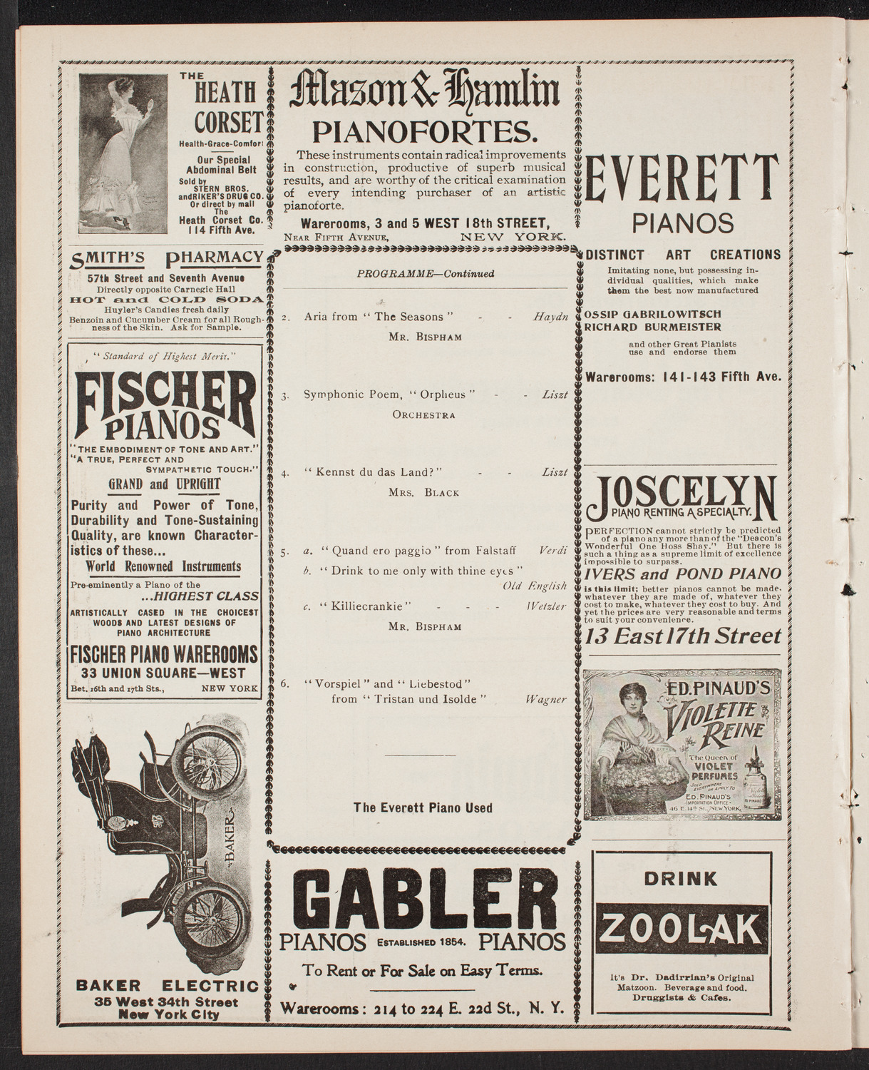 Hermann Hans Wetzler conducting Grand Orchestra, February 16, 1902, program page 8