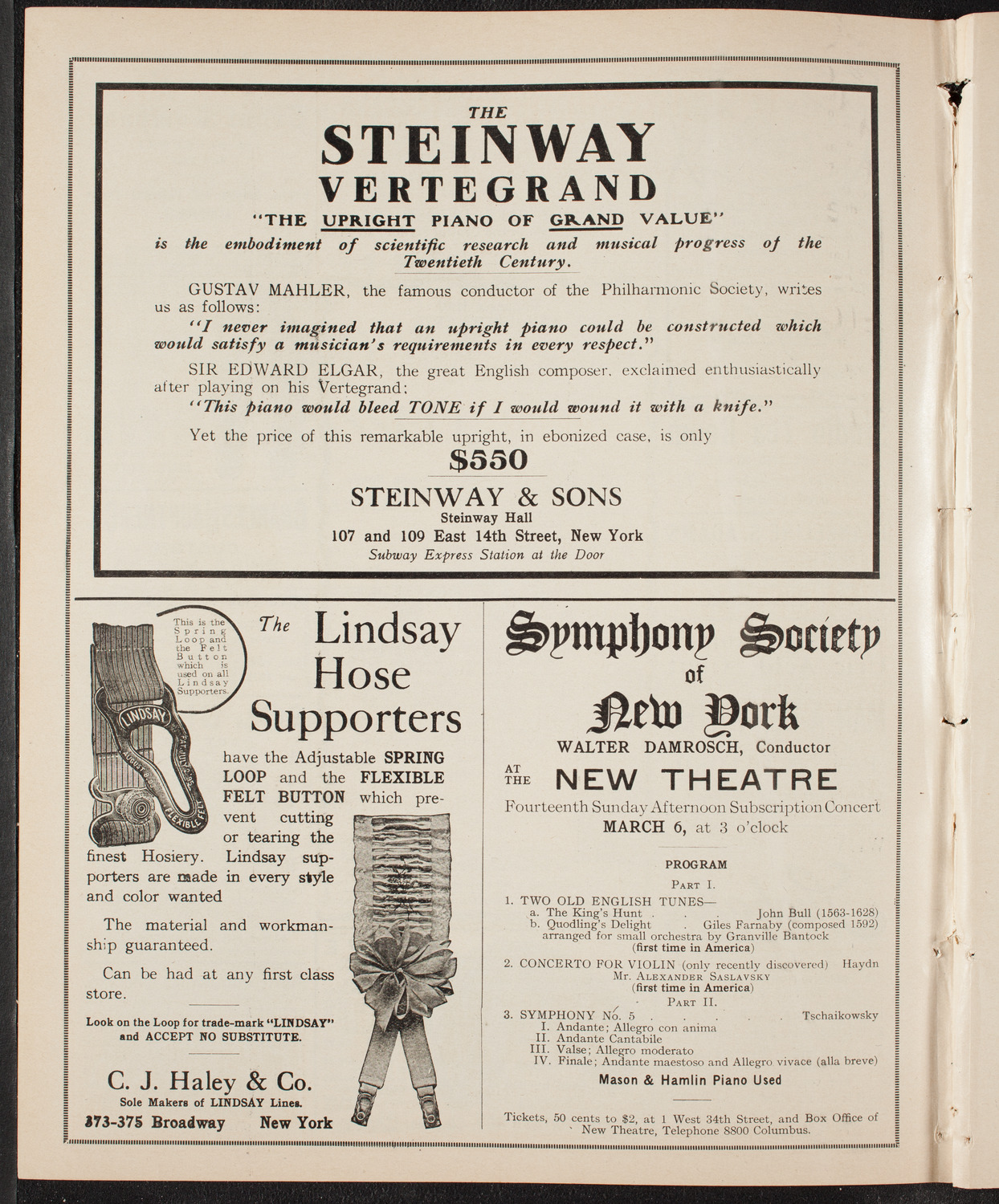 Russian Symphony Society of New York, March 3, 1910, program page 4