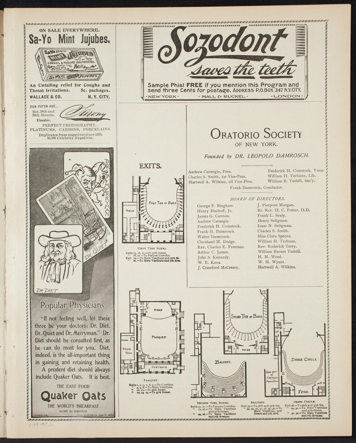 Benefit: Catholic Reading Rooms for Seamen, January 29, 1899, program page 3